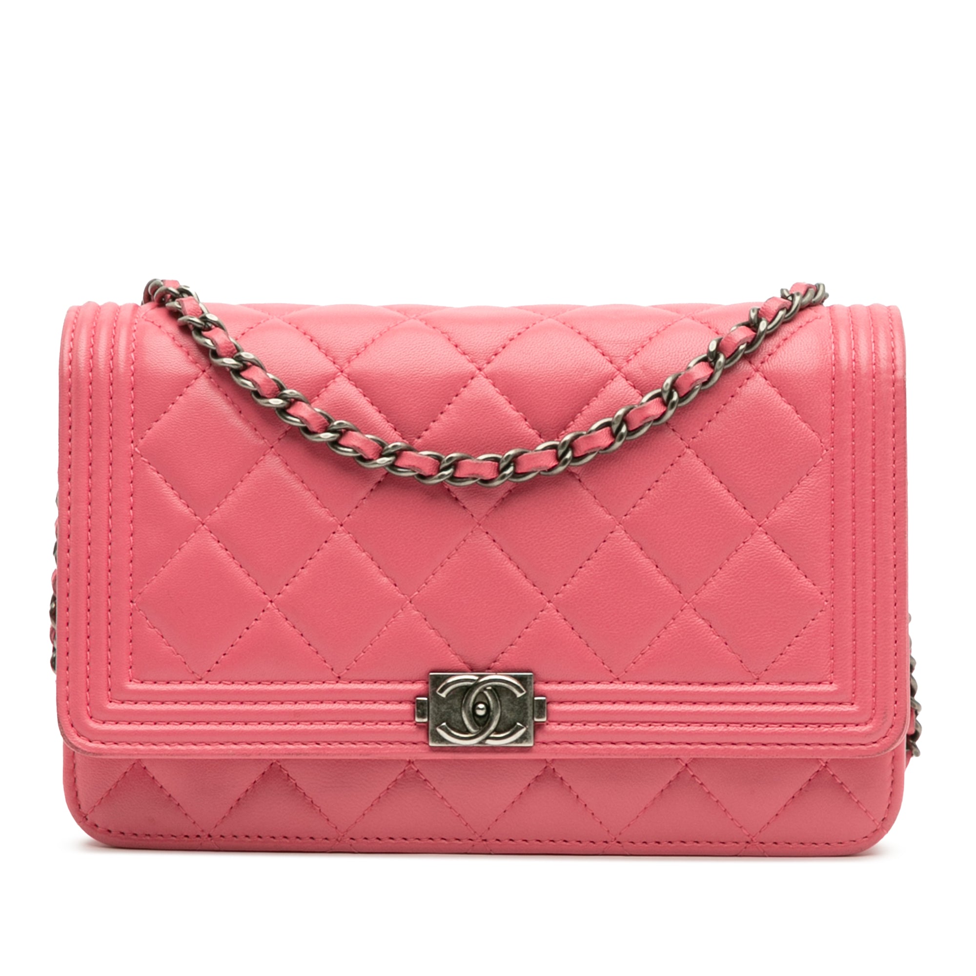 Chanel Lambskin Boy Wallet On Chain