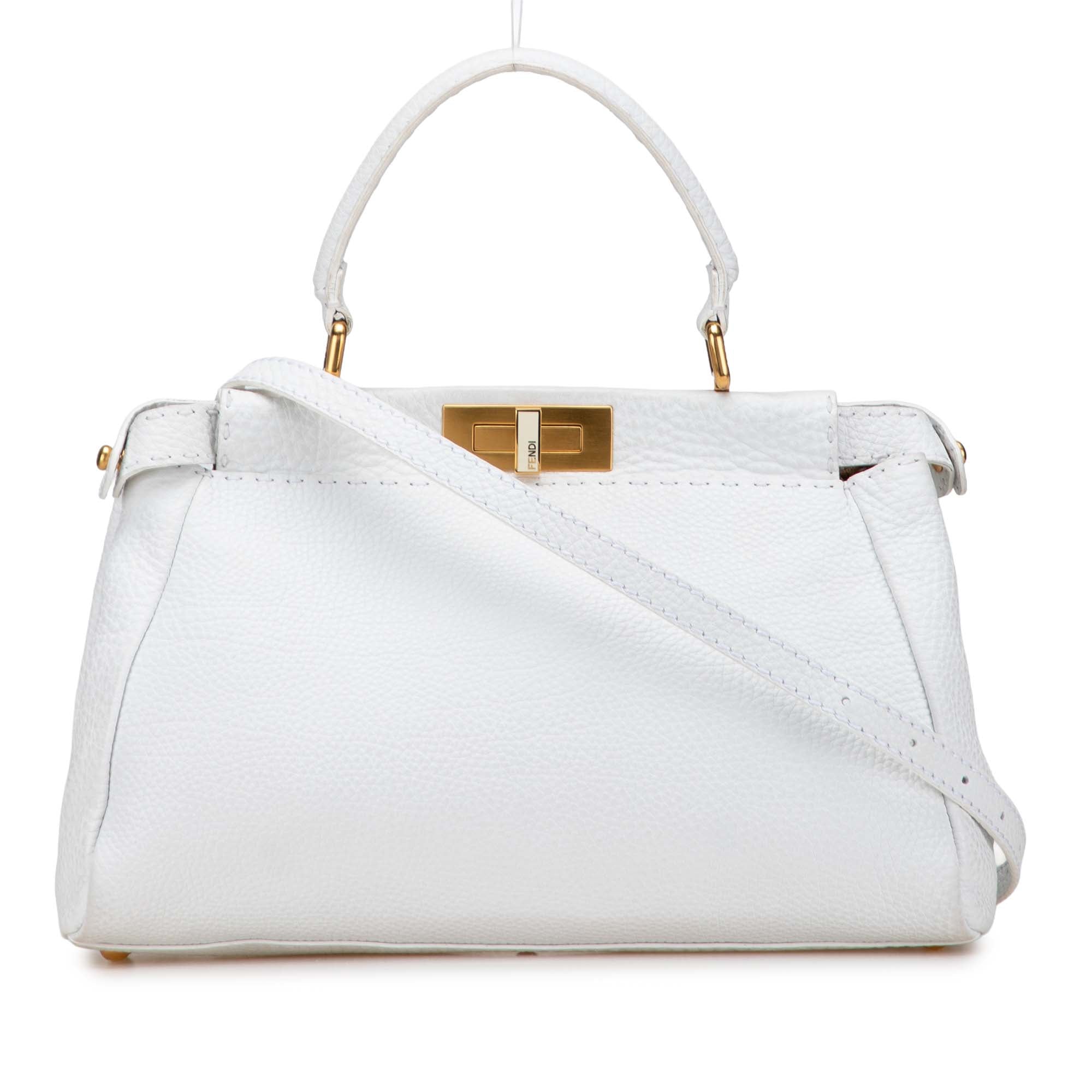 Fendi Medium Pebbled Leather Peekaboo Satchel