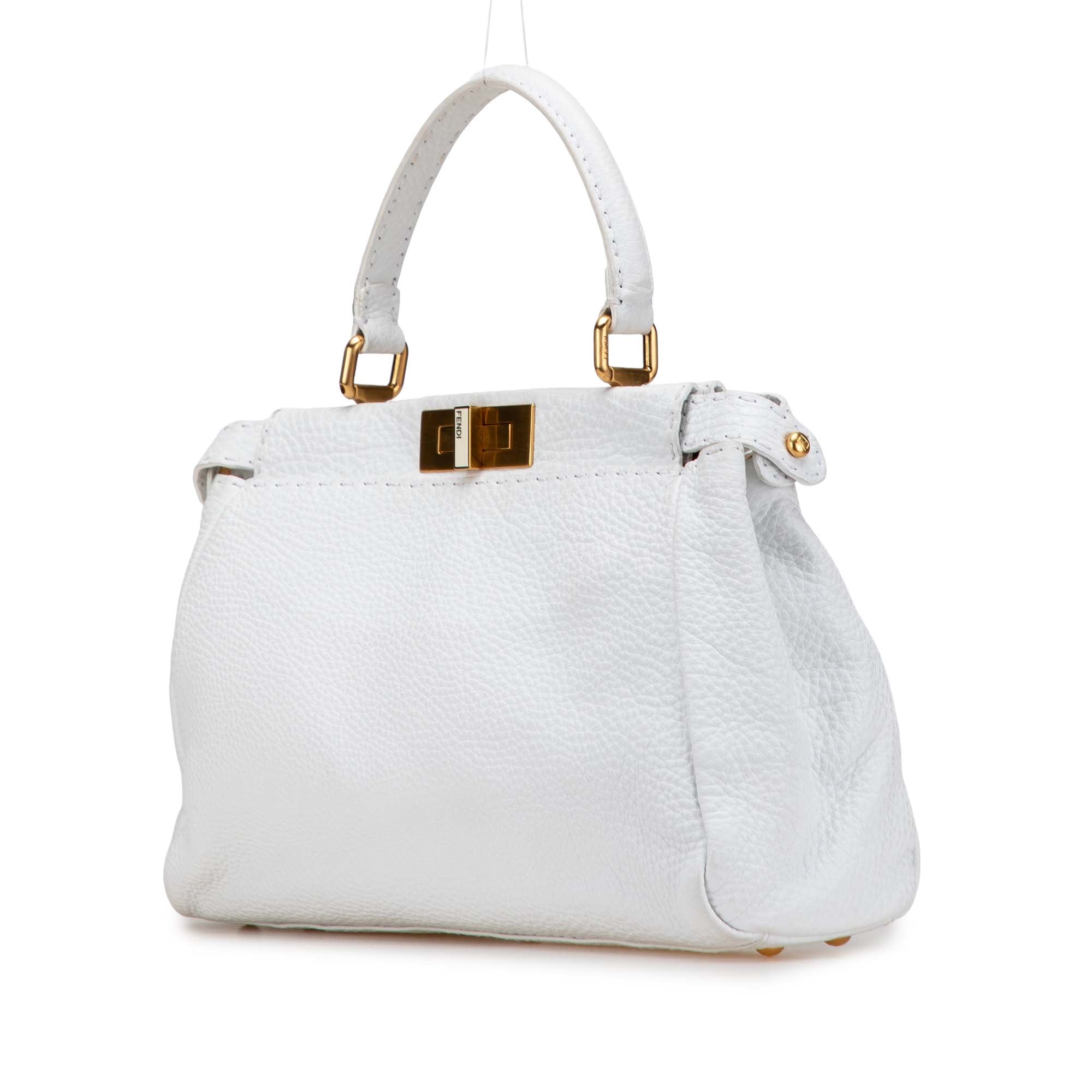 Fendi Medium Pebbled Leather Peekaboo Satchel