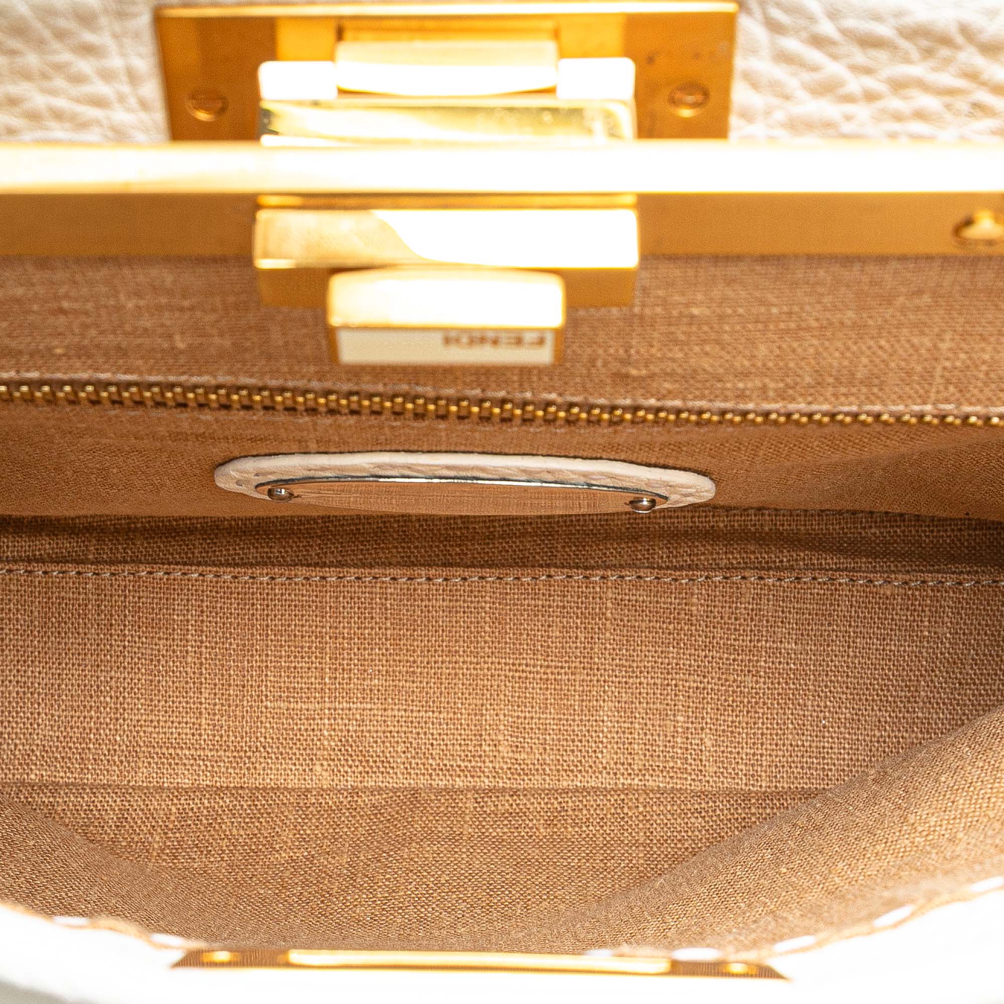 Fendi Medium Pebbled Leather Peekaboo Satchel