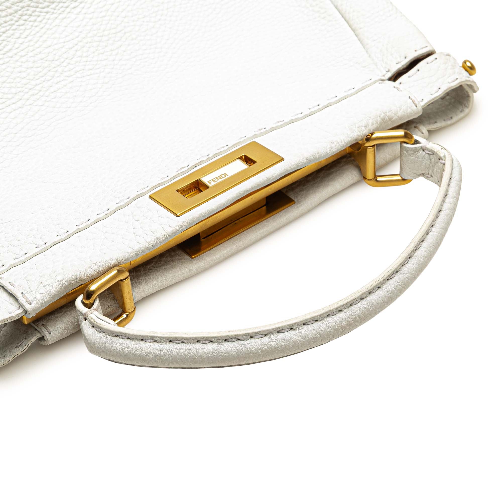 Fendi Medium Pebbled Leather Peekaboo Satchel