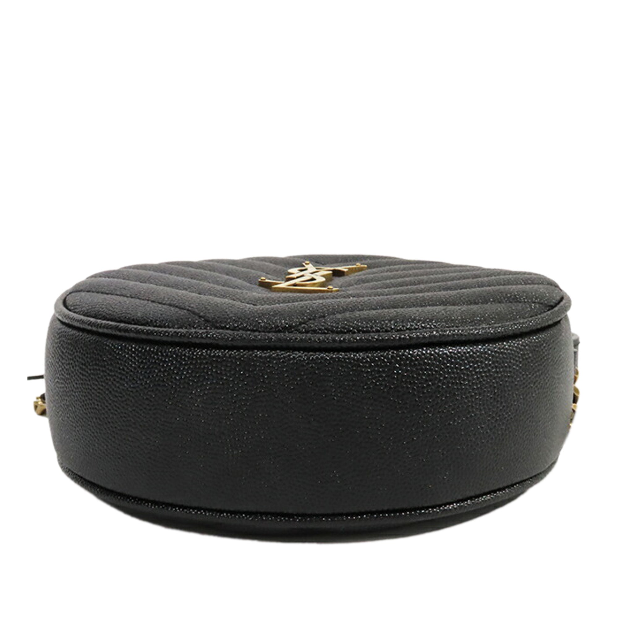 Saint Laurent Grain De Poudre Chevron Round Vinyle Camera Bag