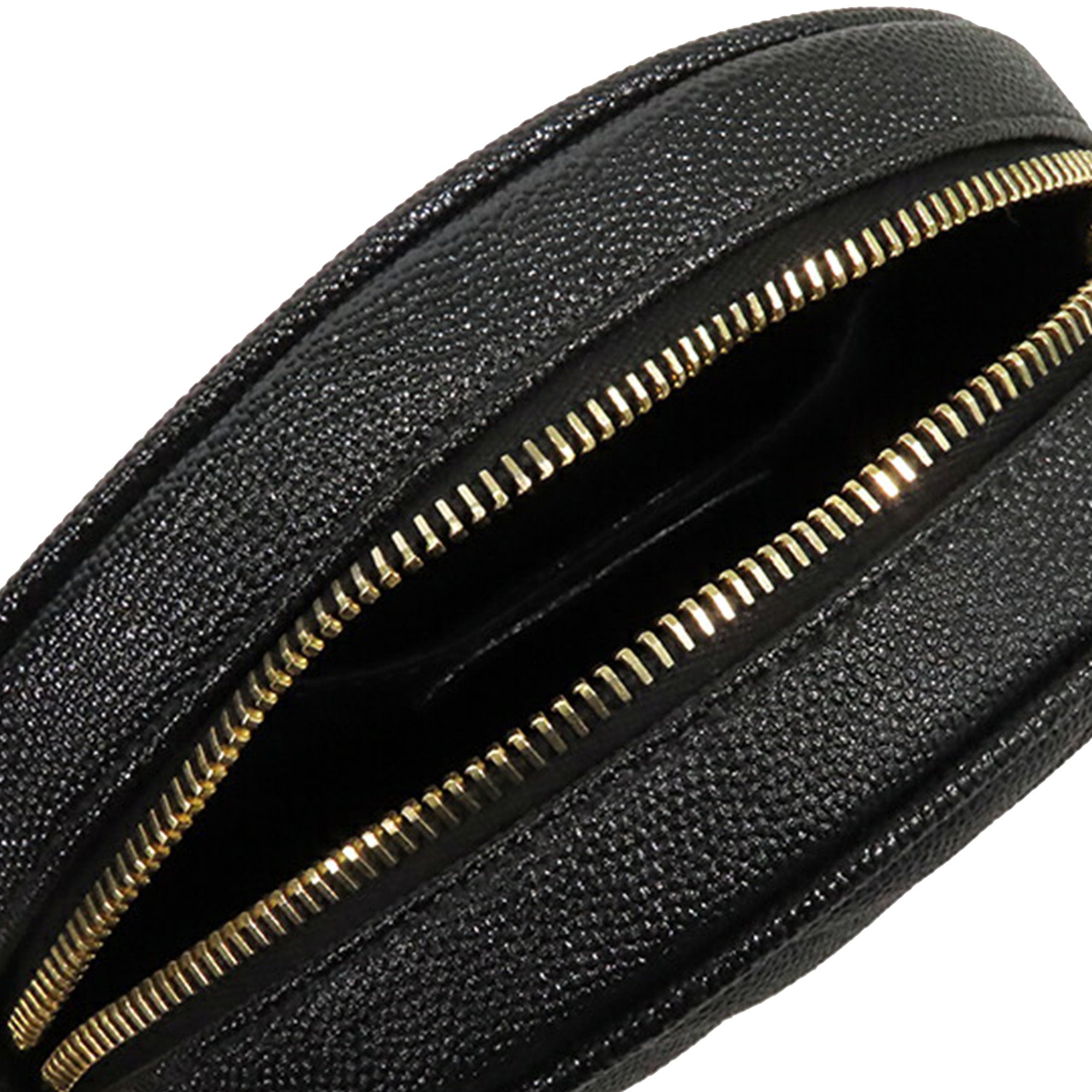 Saint Laurent Grain De Poudre Chevron Round Vinyle Camera Bag