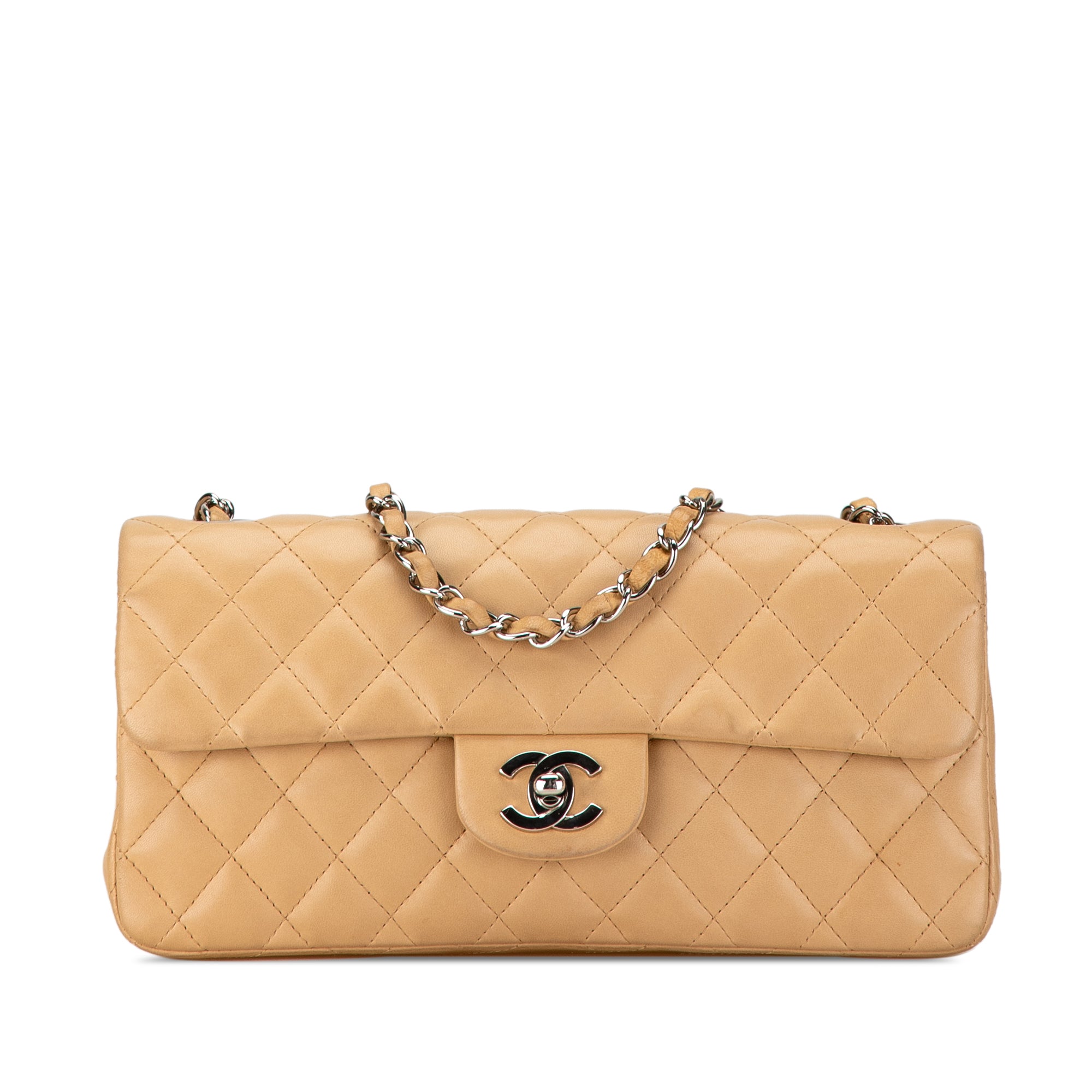 CC Lambskin East West Single Flap