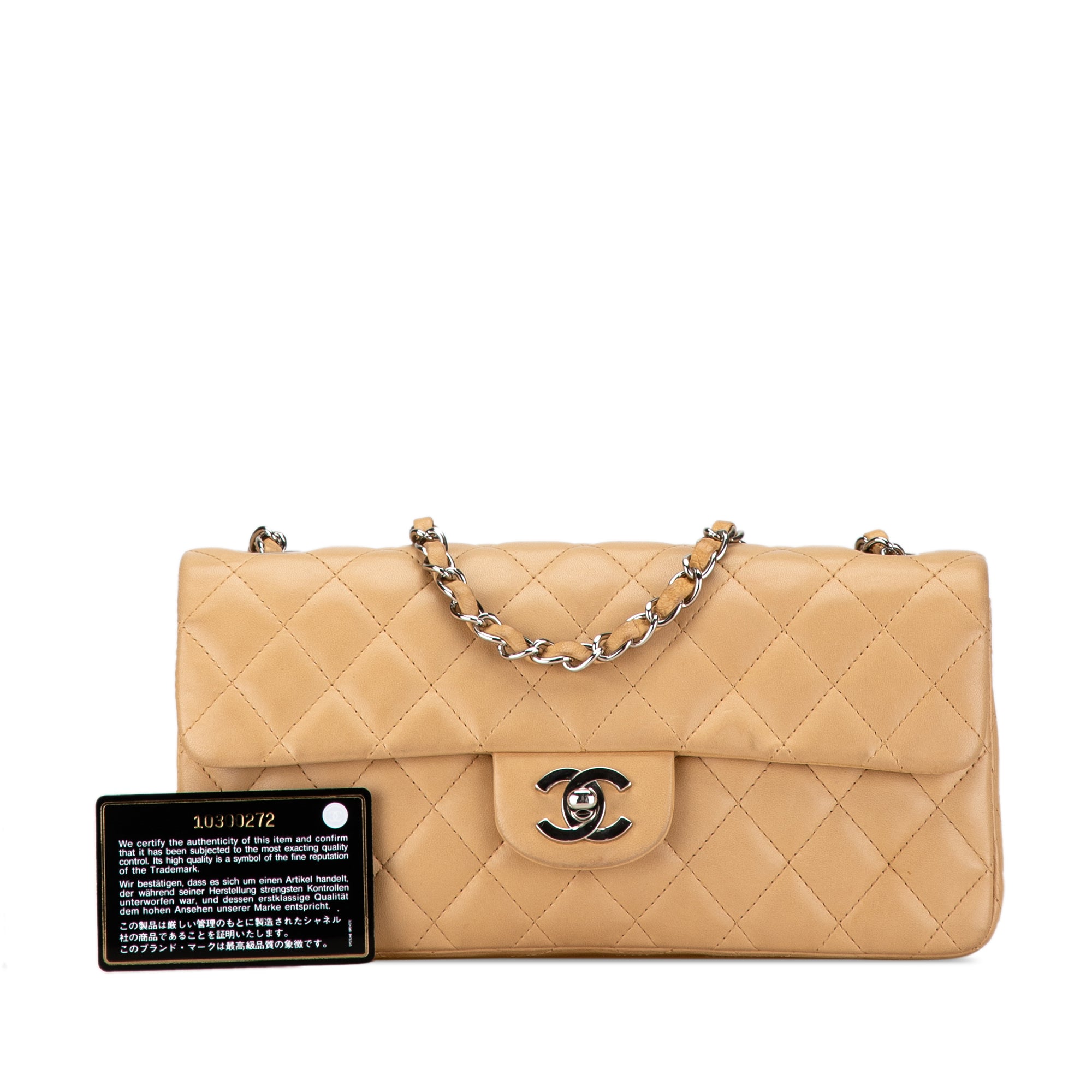 CC Lambskin East West Single Flap