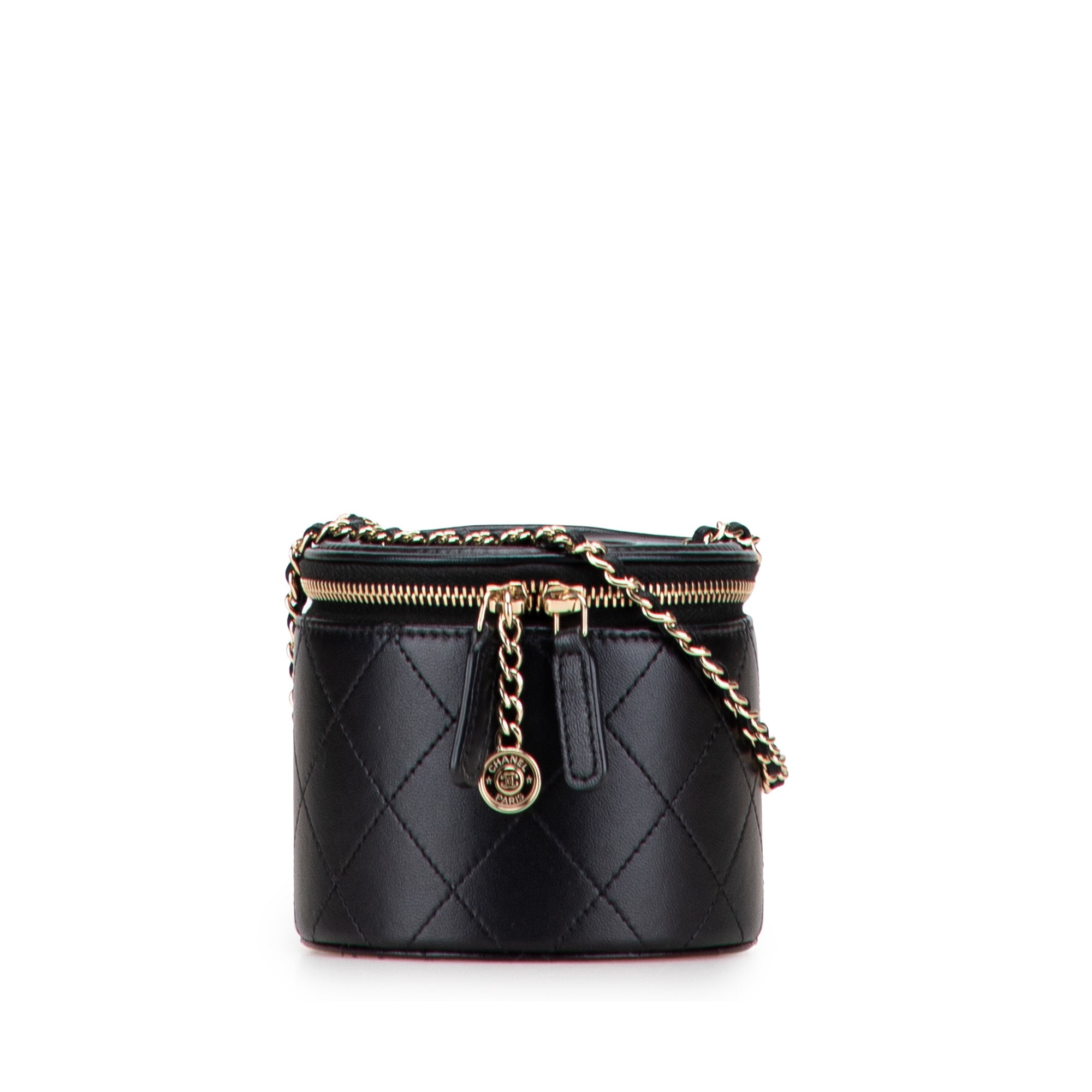 Quilted Lambskin Chain and Charm Vanity Case