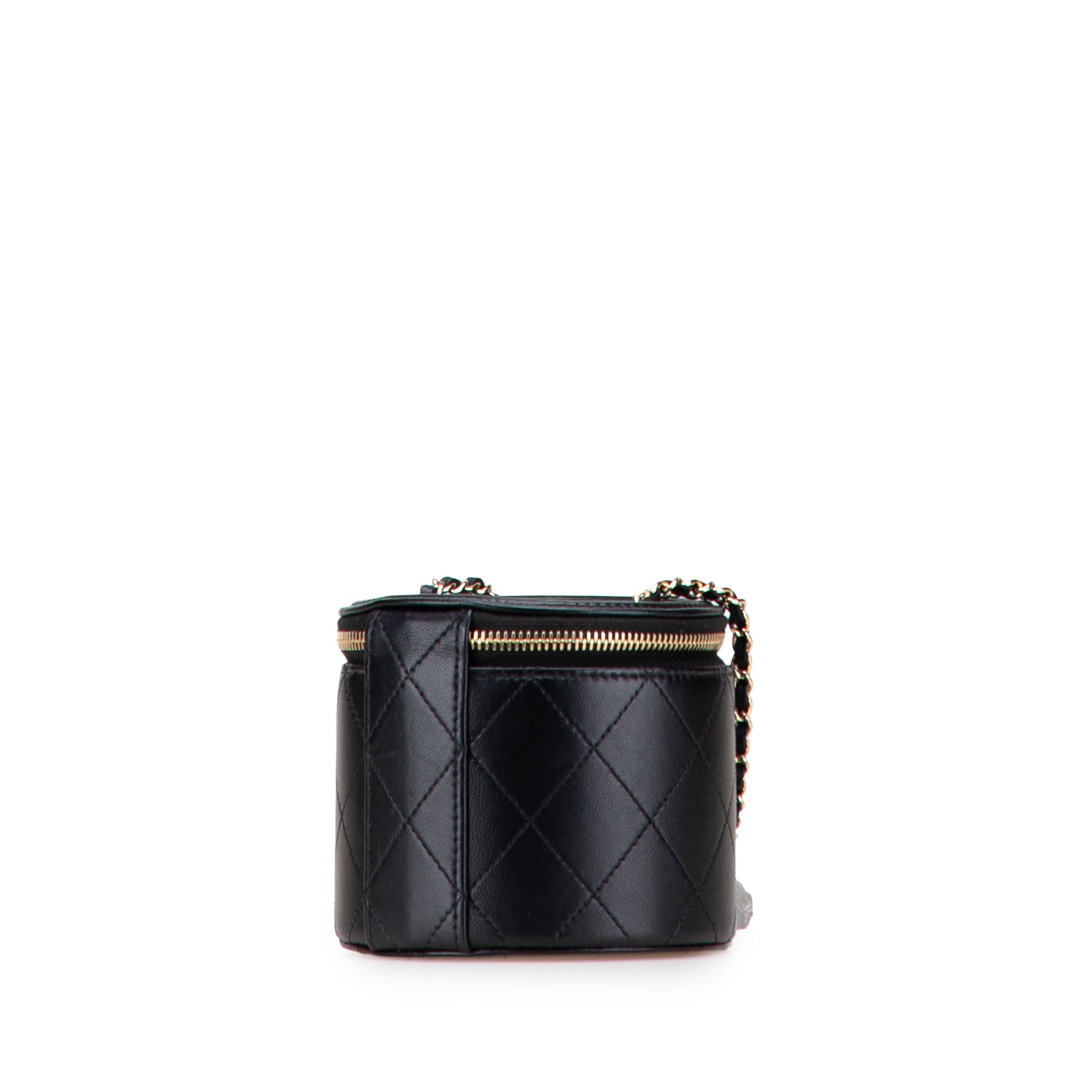 Quilted Lambskin Chain and Charm Vanity Case