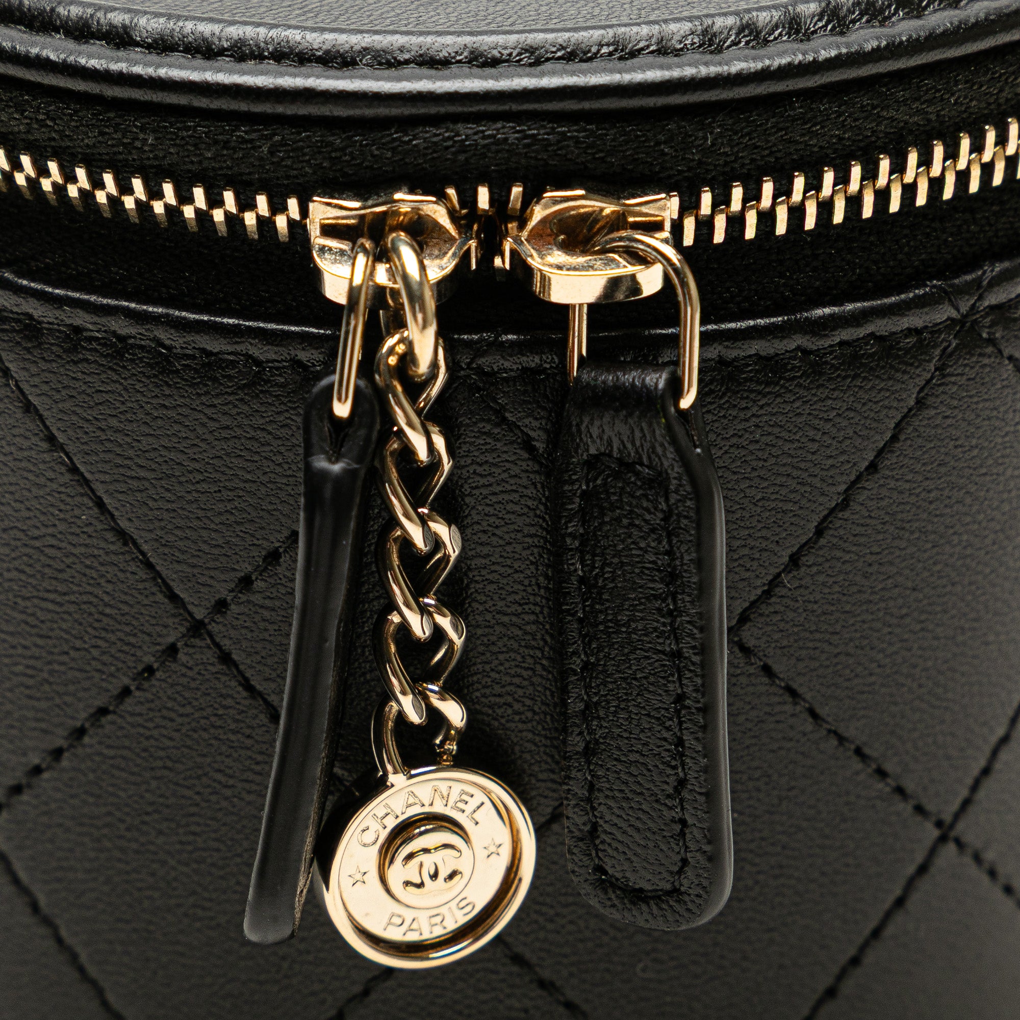 Quilted Lambskin Chain and Charm Vanity Case