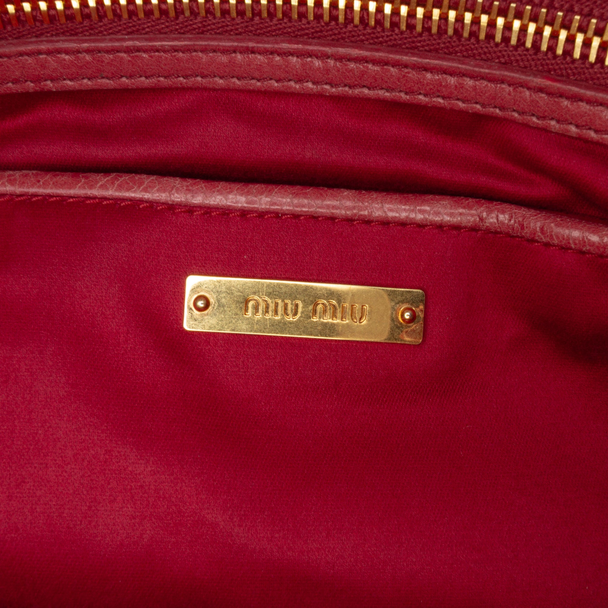 Miu Miu Matelasse Lambskin Satchel