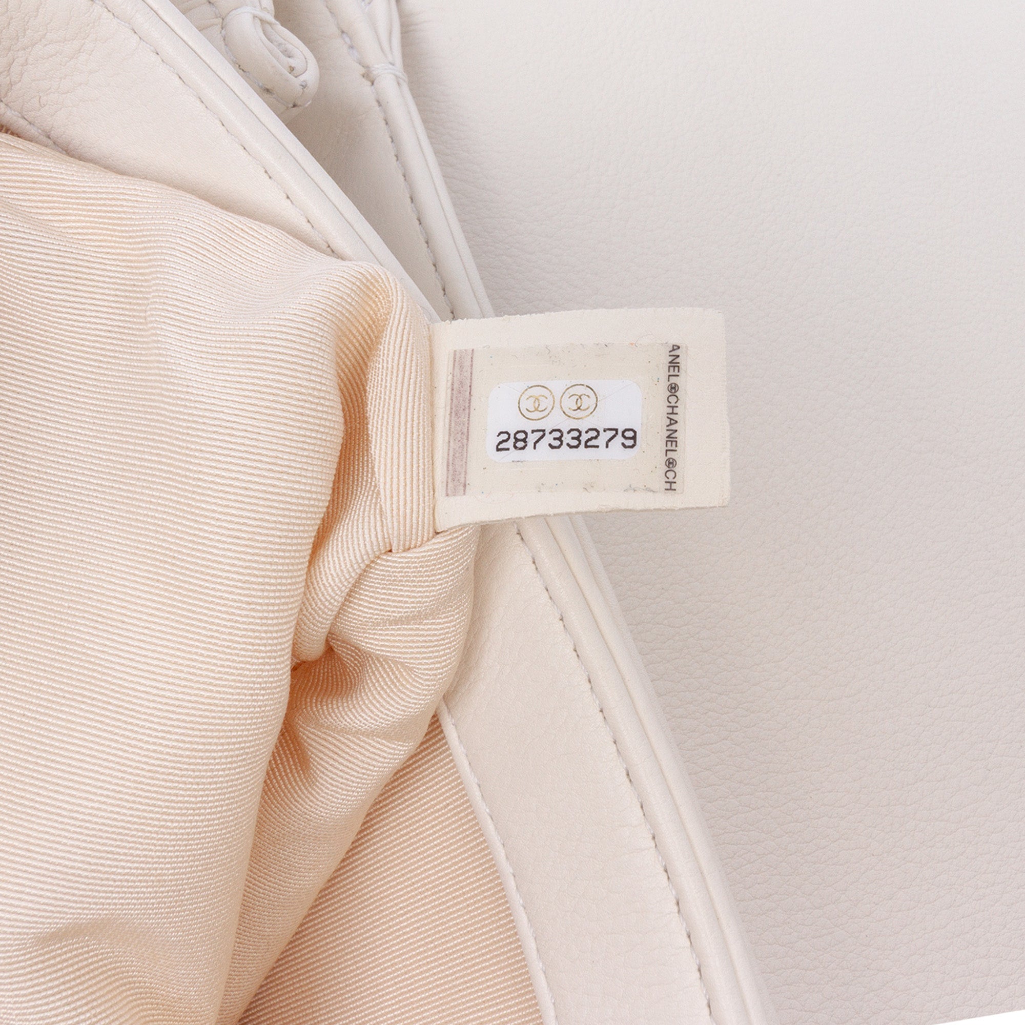 Quilted Calfskin Pearl CC Accordion Flap