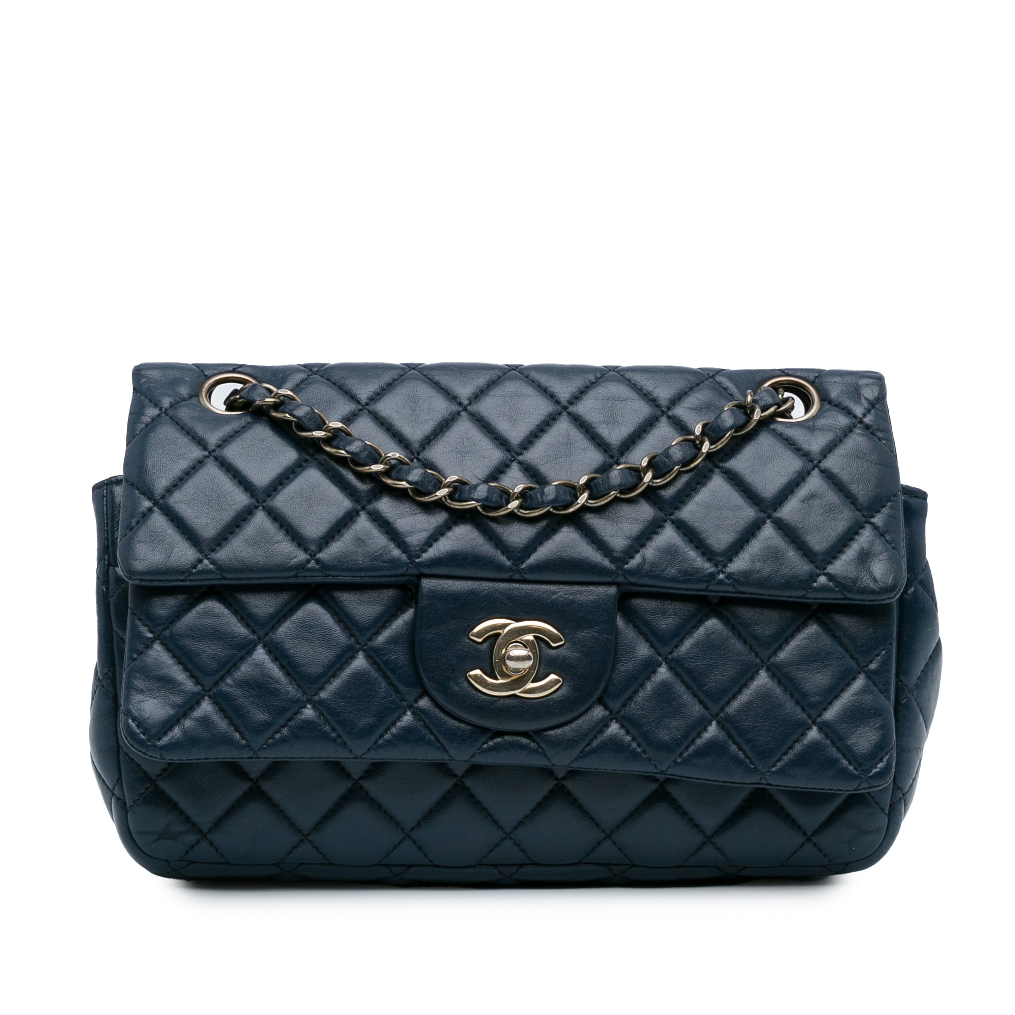 CC Quilted Lambskin Double Flap