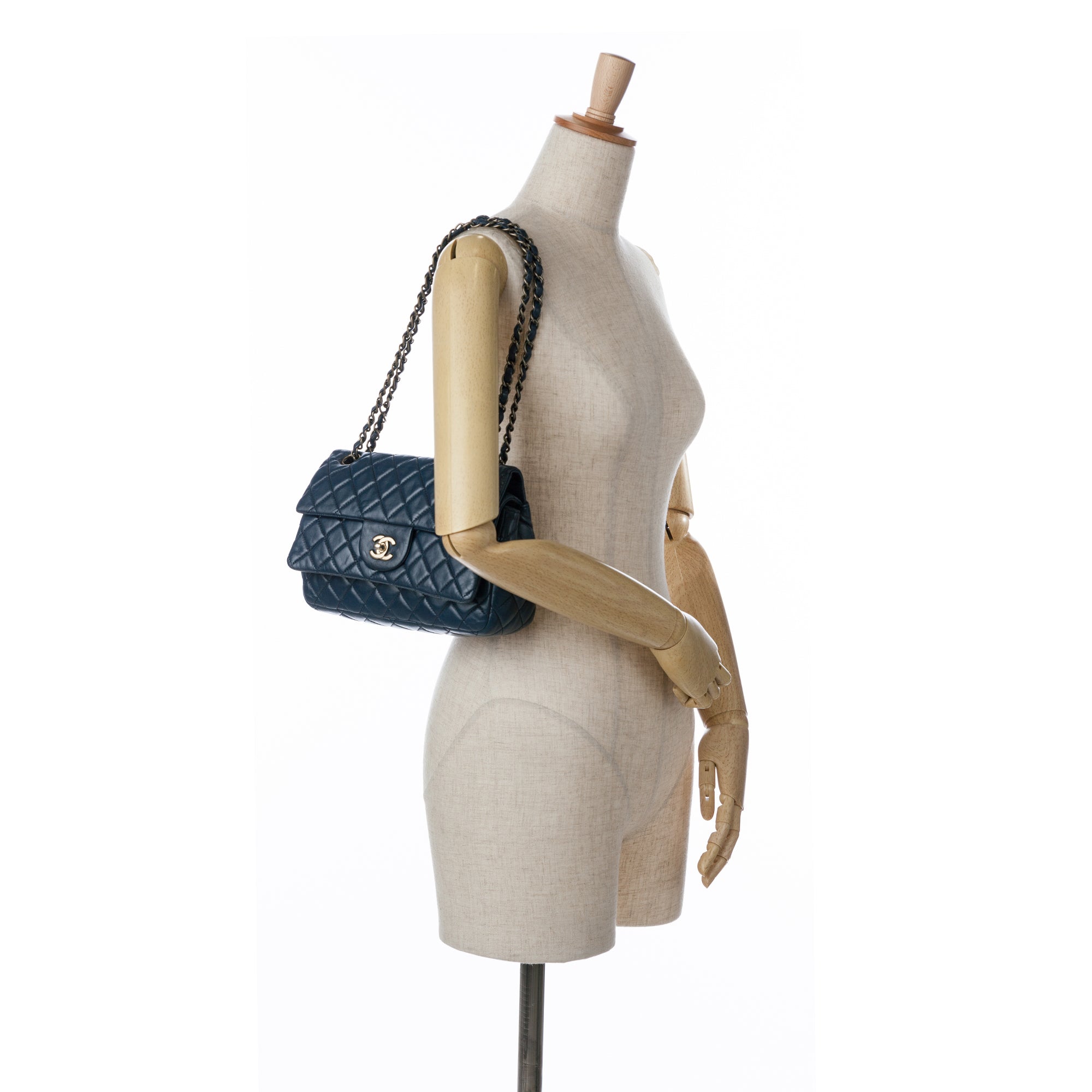 CC Quilted Lambskin Double Flap