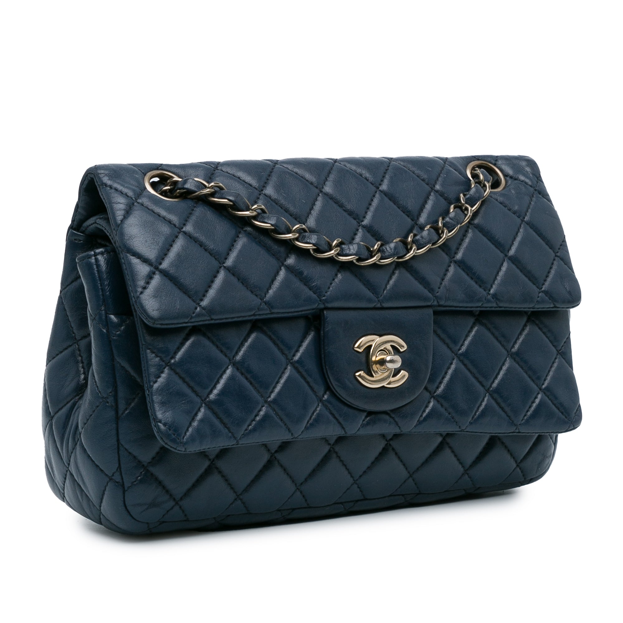 CC Quilted Lambskin Double Flap