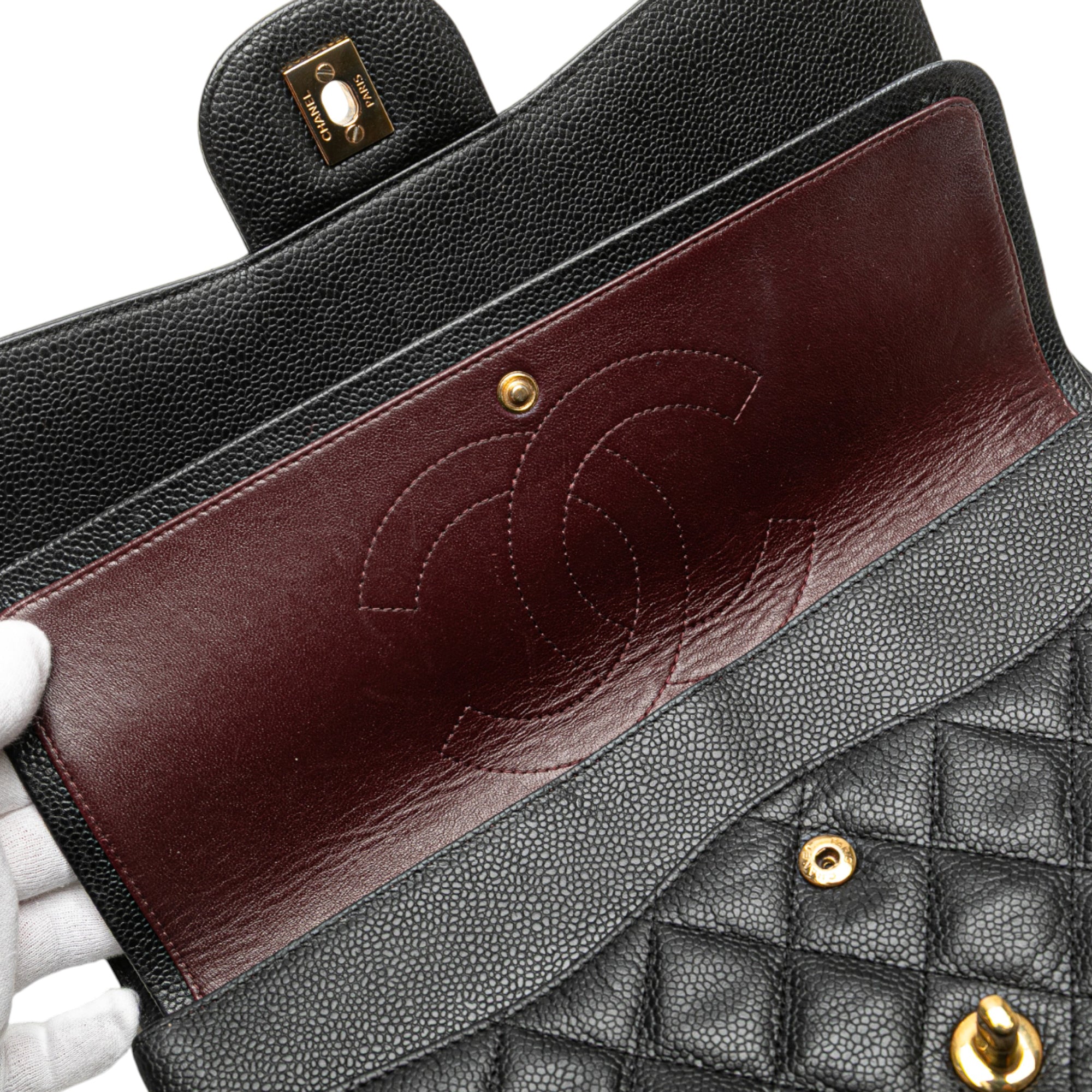 Jumbo Classic Caviar Double Flap