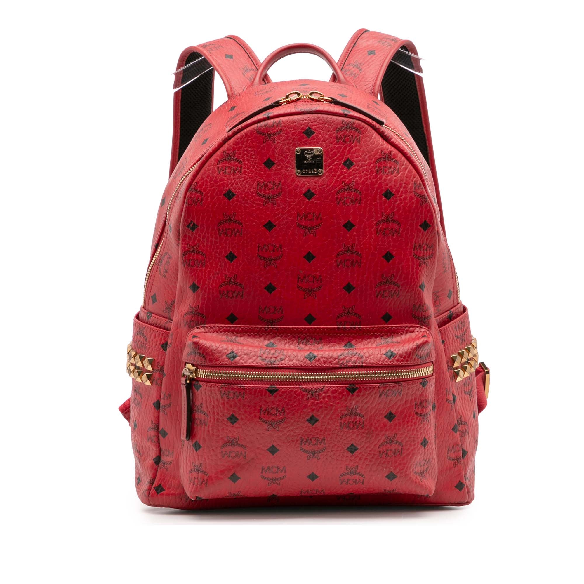 Medium Studded Visetos Coated Canvas Stark Backpack