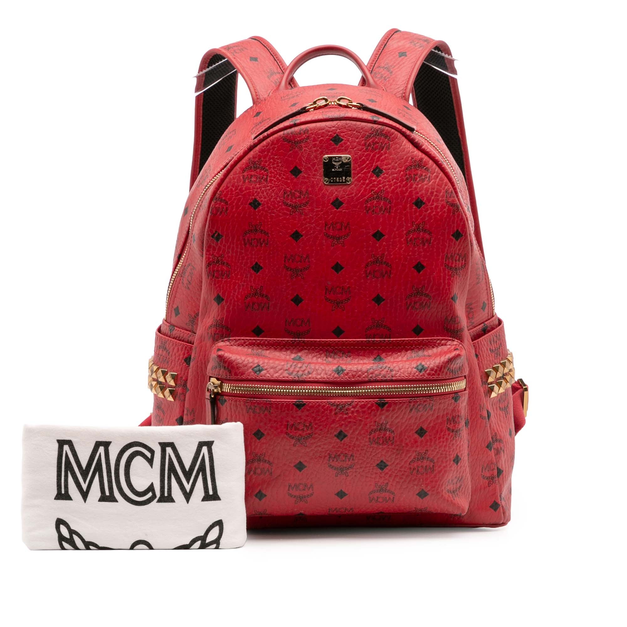 Medium Studded Visetos Coated Canvas Stark Backpack