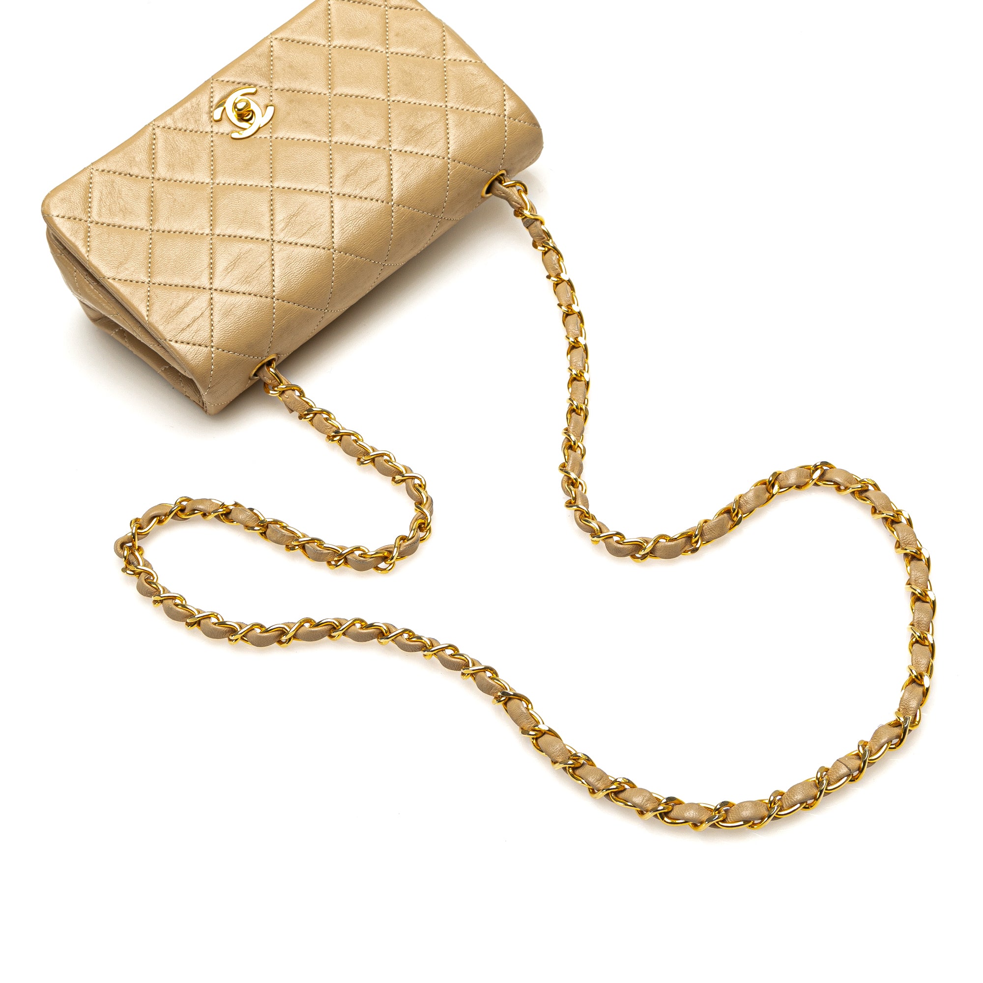 Mini Rectangular CC Quilted Lambskin Full Single Flap