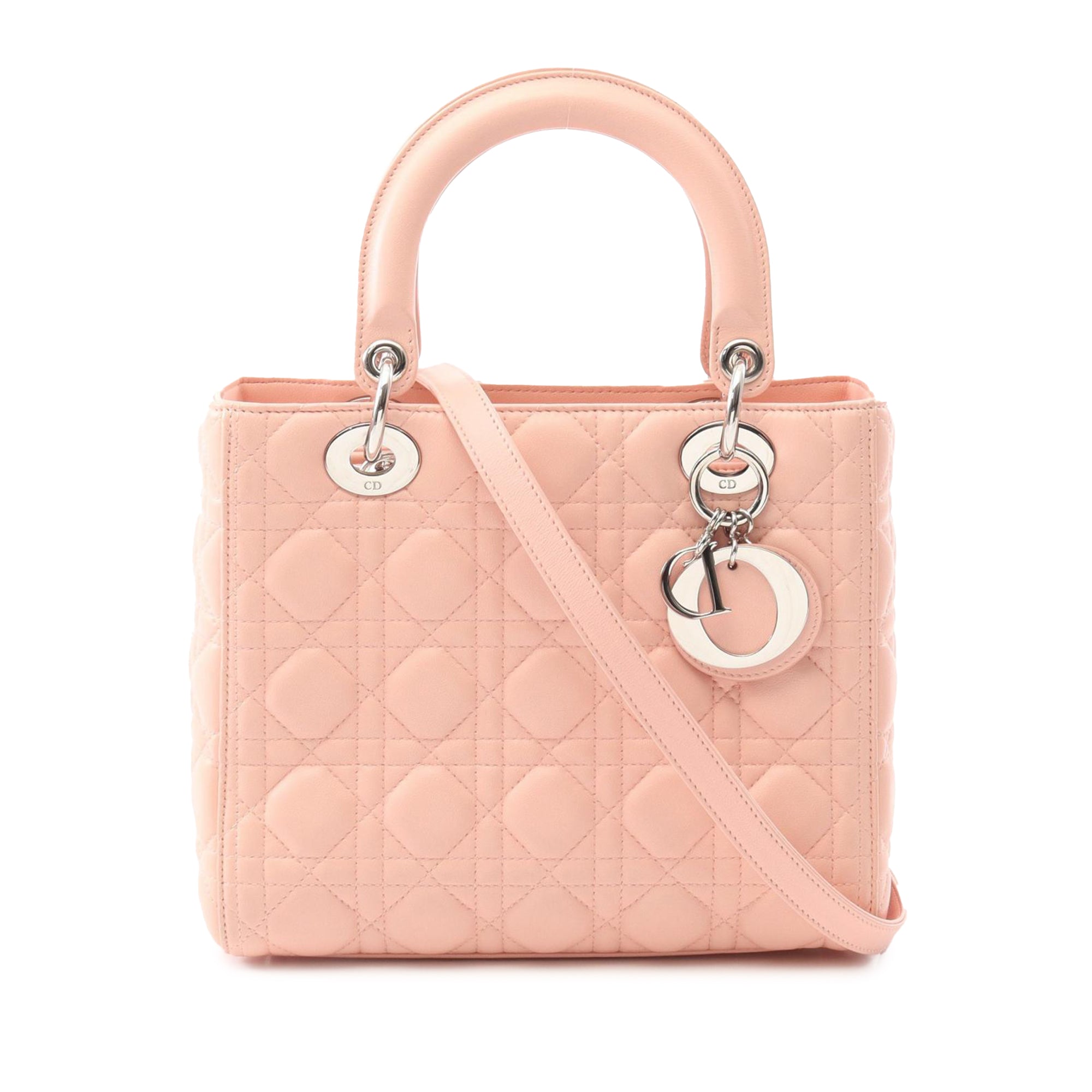 Medium Lambskin Cannage Lady Dior