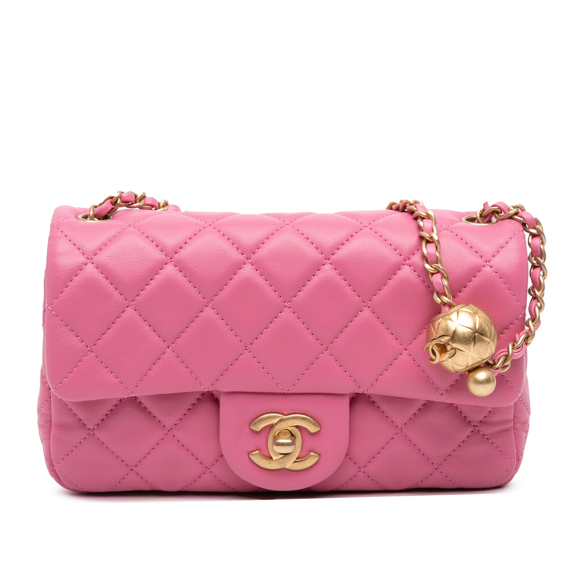 Chanel Mini Rectangular Classic Lambskin Pearl Crush Single Flap