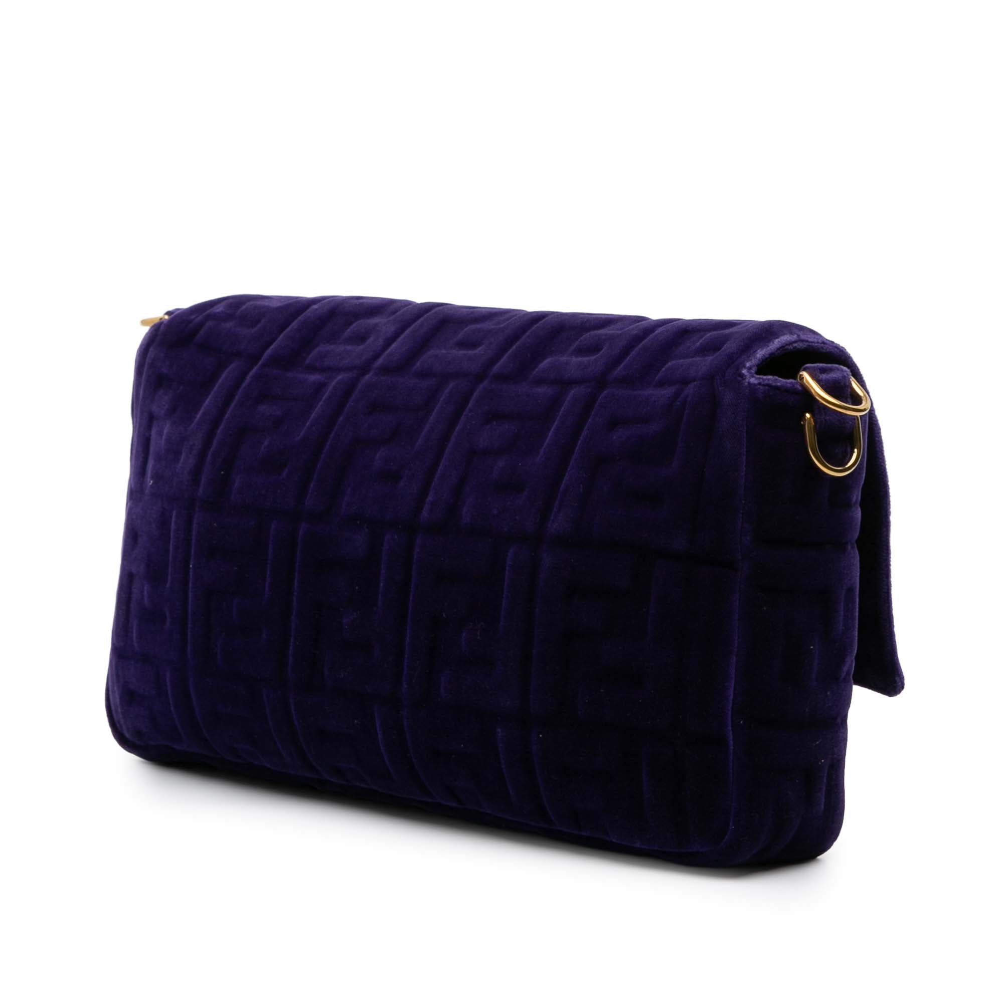Large Zucca Embossed Velvet Baguette Satchel