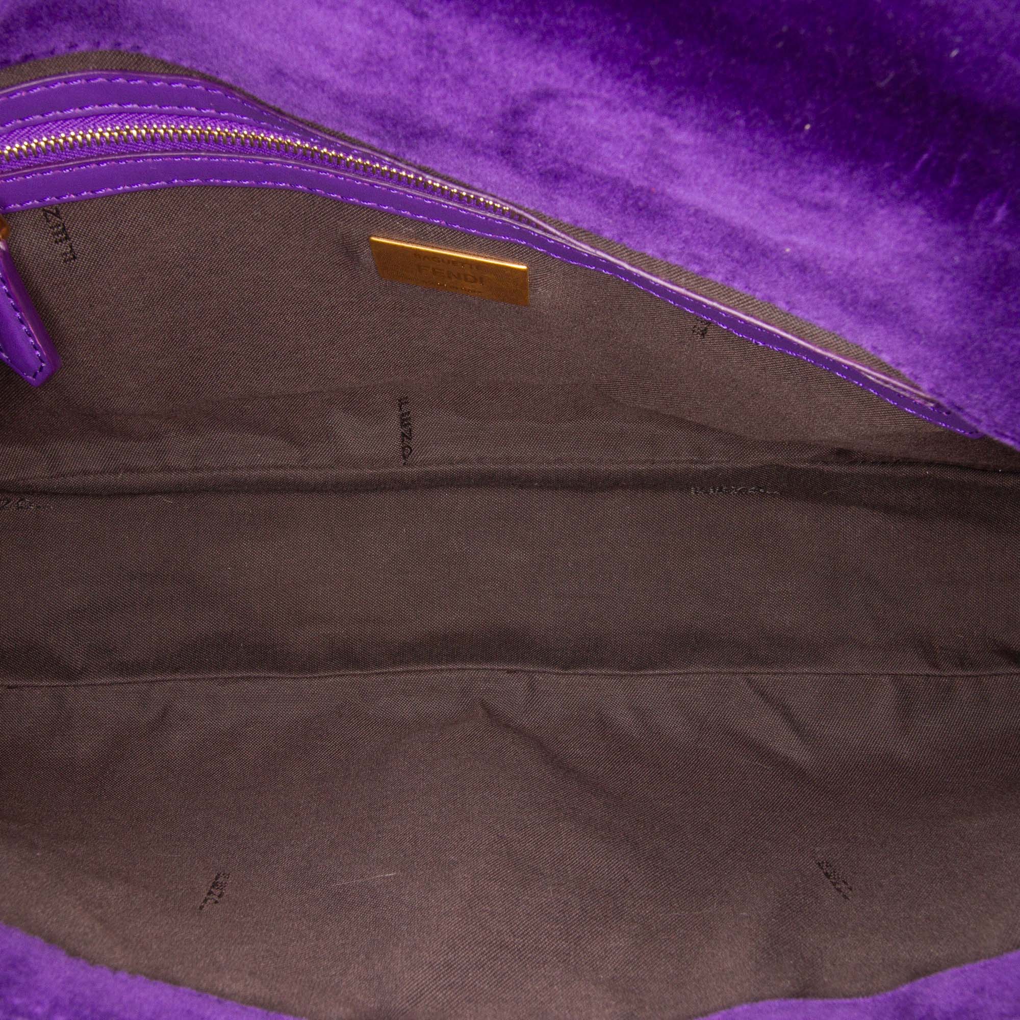 Large Zucca Embossed Velvet Baguette Satchel