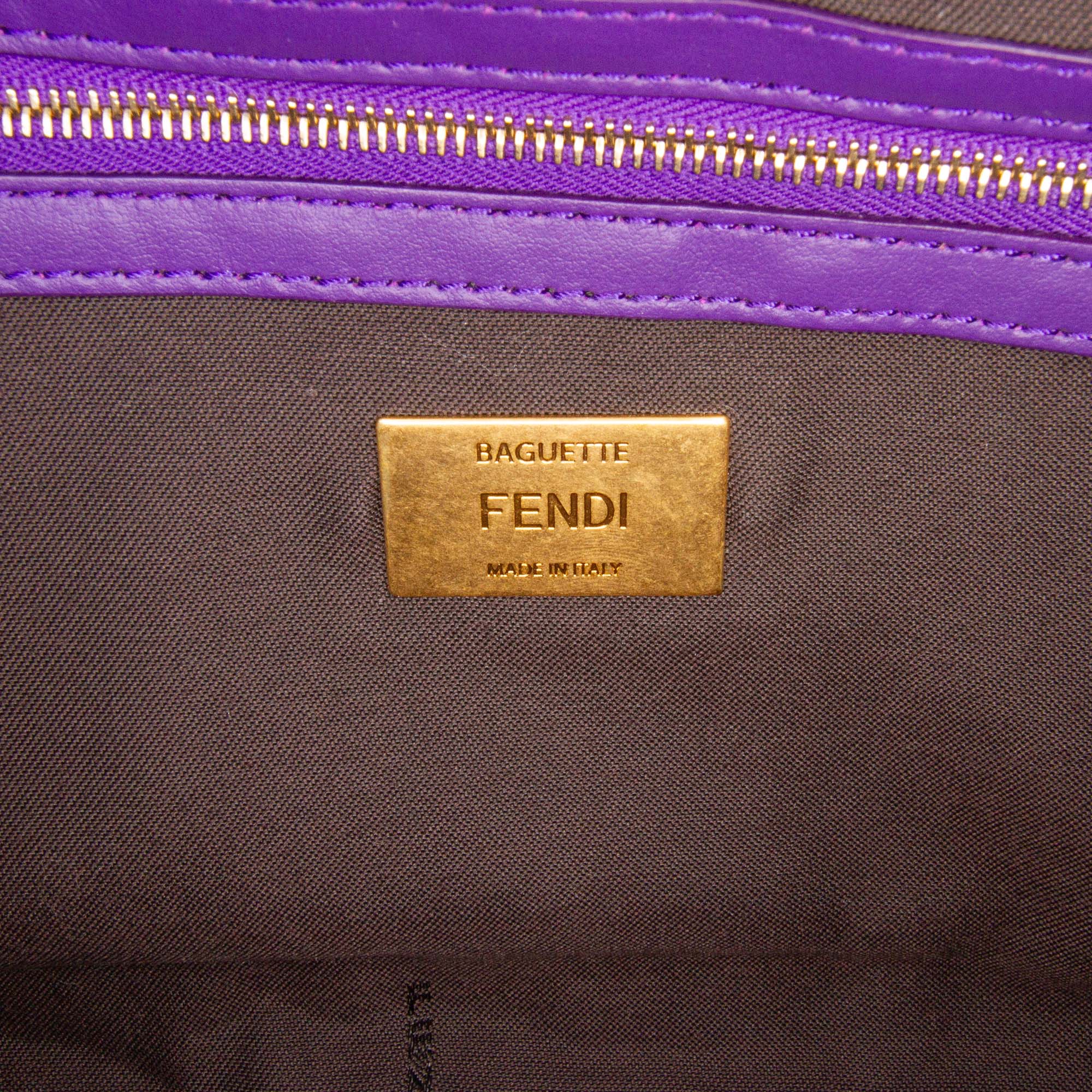 Large Zucca Embossed Velvet Baguette Satchel