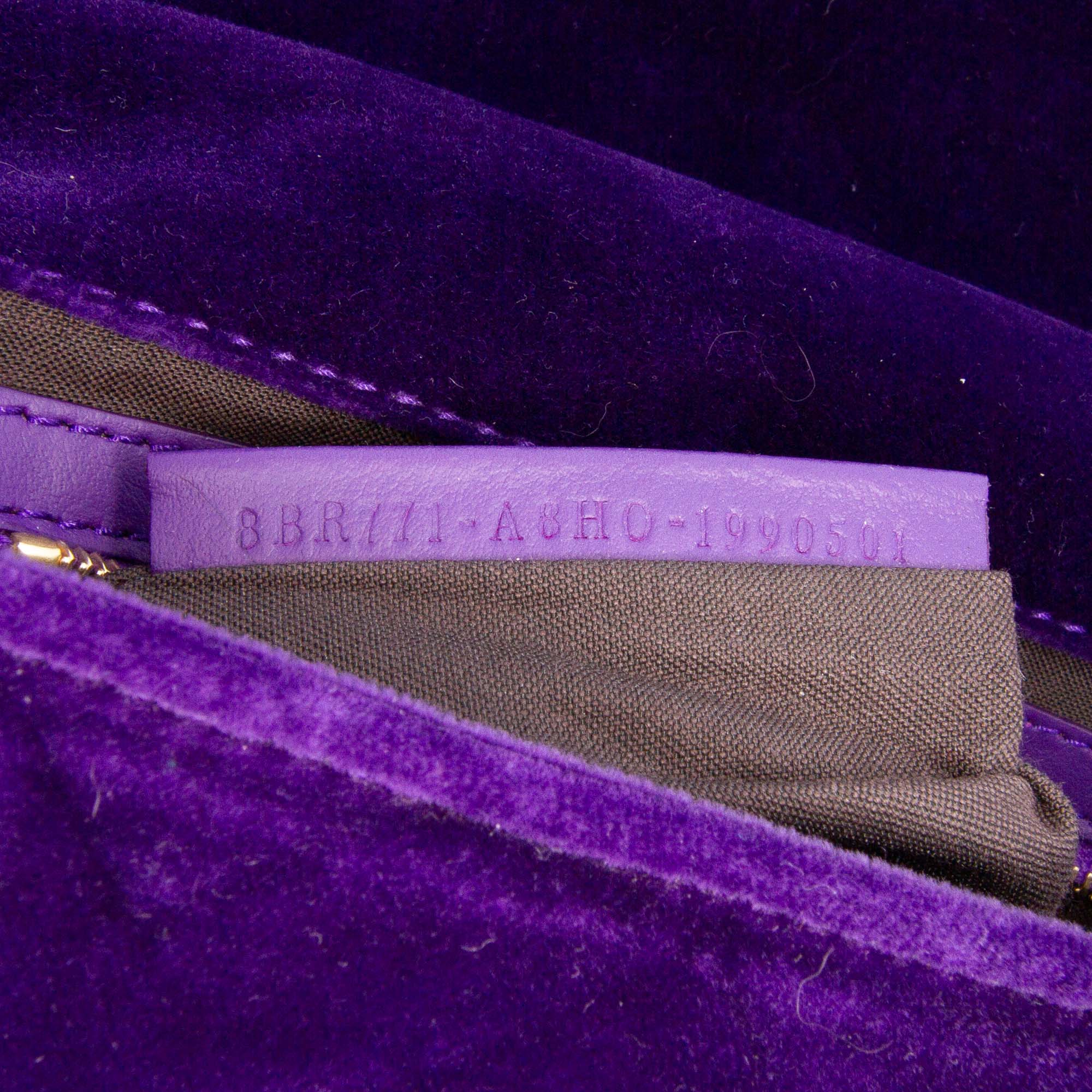 Large Zucca Embossed Velvet Baguette Satchel