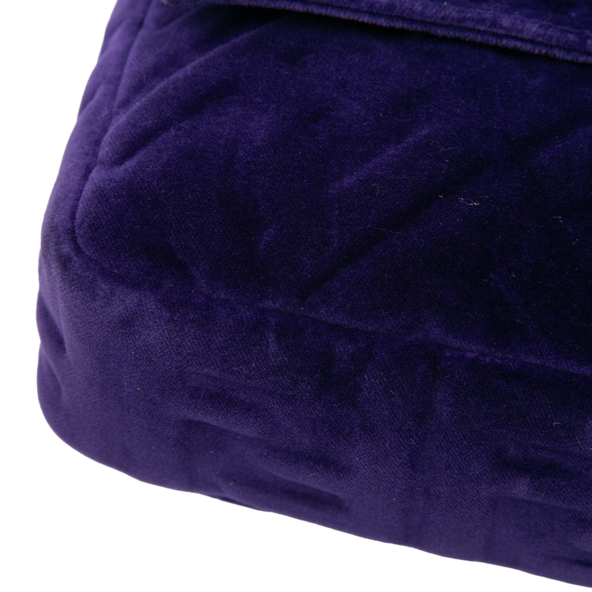 Large Zucca Embossed Velvet Baguette Satchel