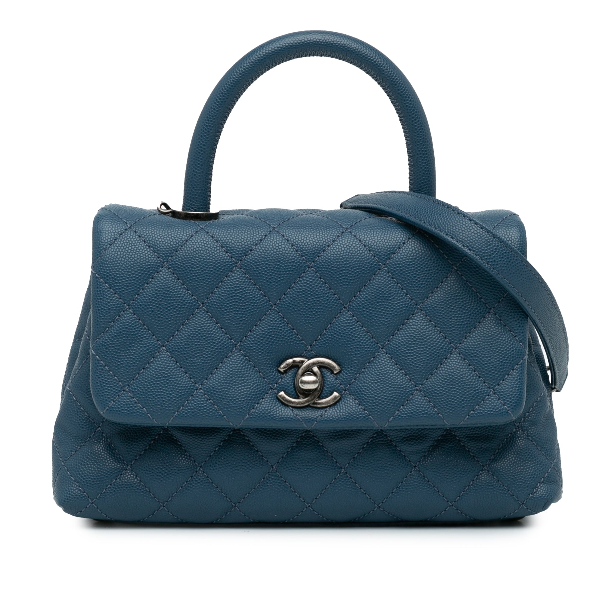 Mini Quilted Caviar Coco Top Handle Bag