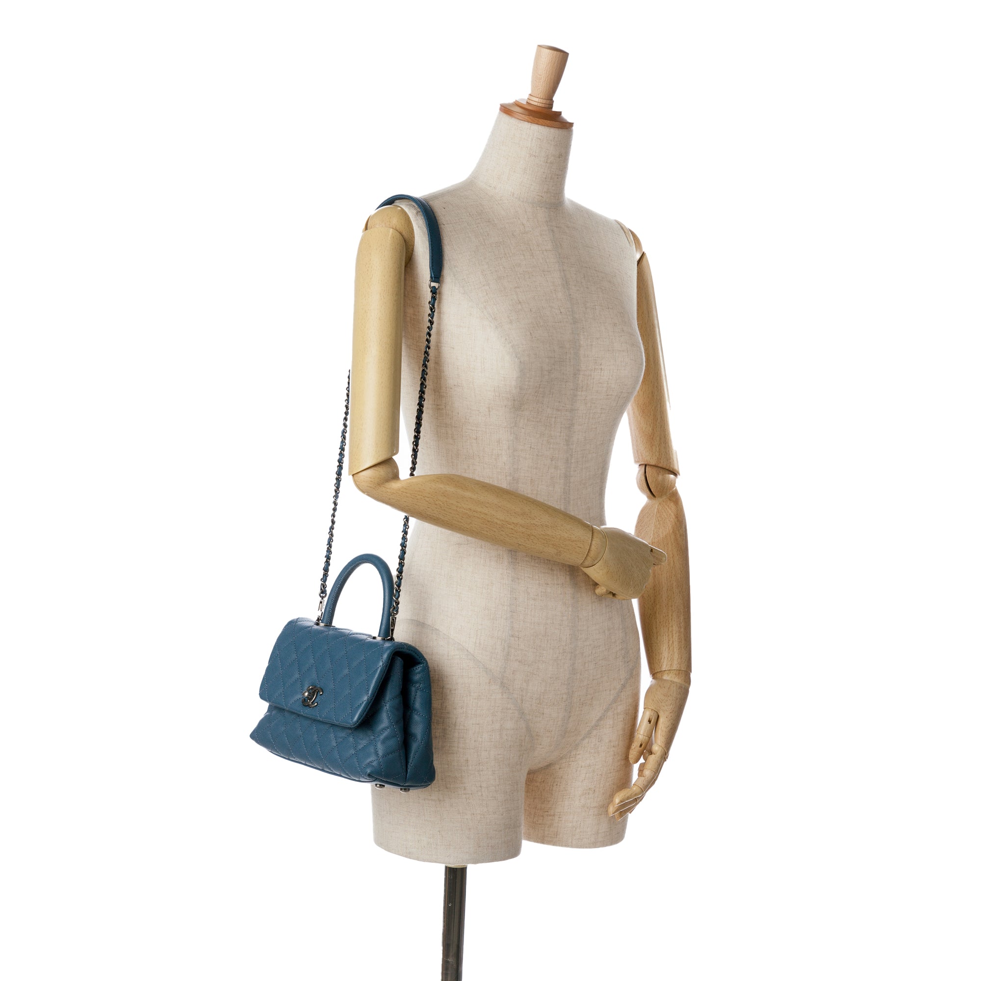 Mini Quilted Caviar Coco Top Handle Bag