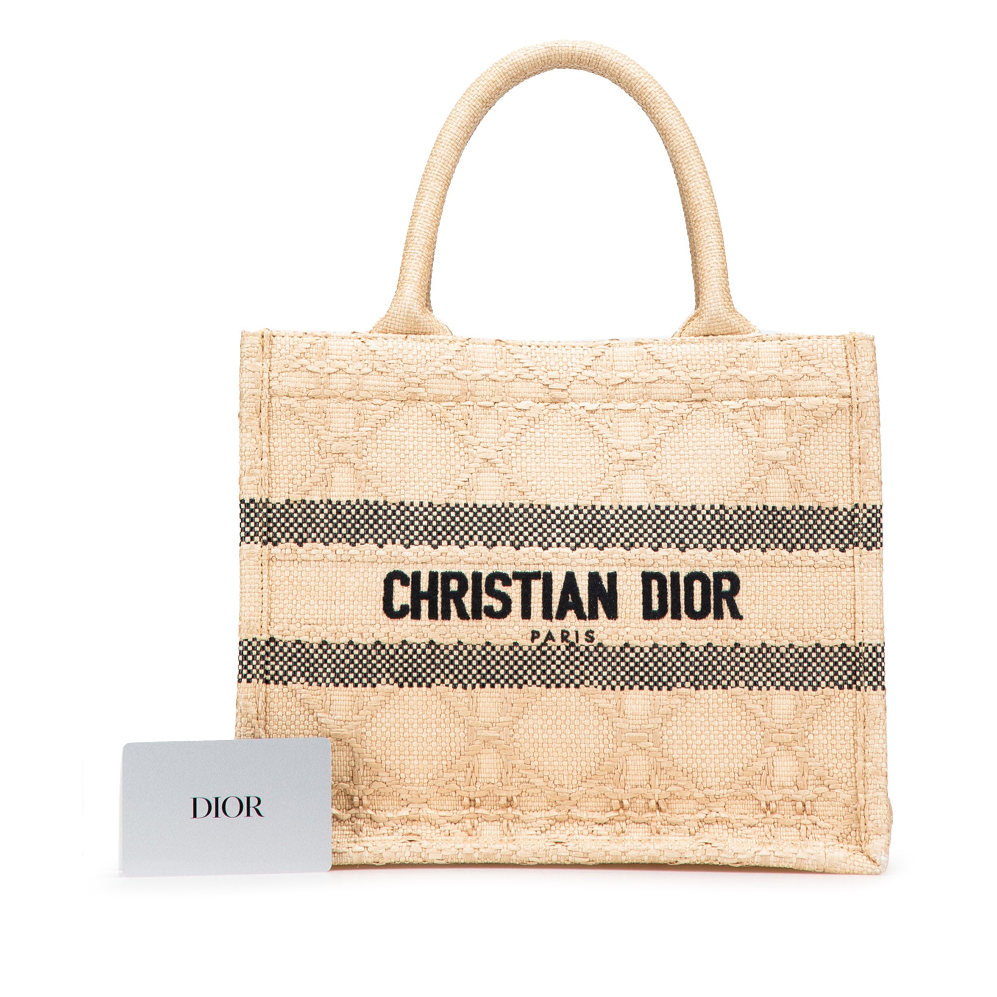 Dior Small Raffia Cannage Book Tote