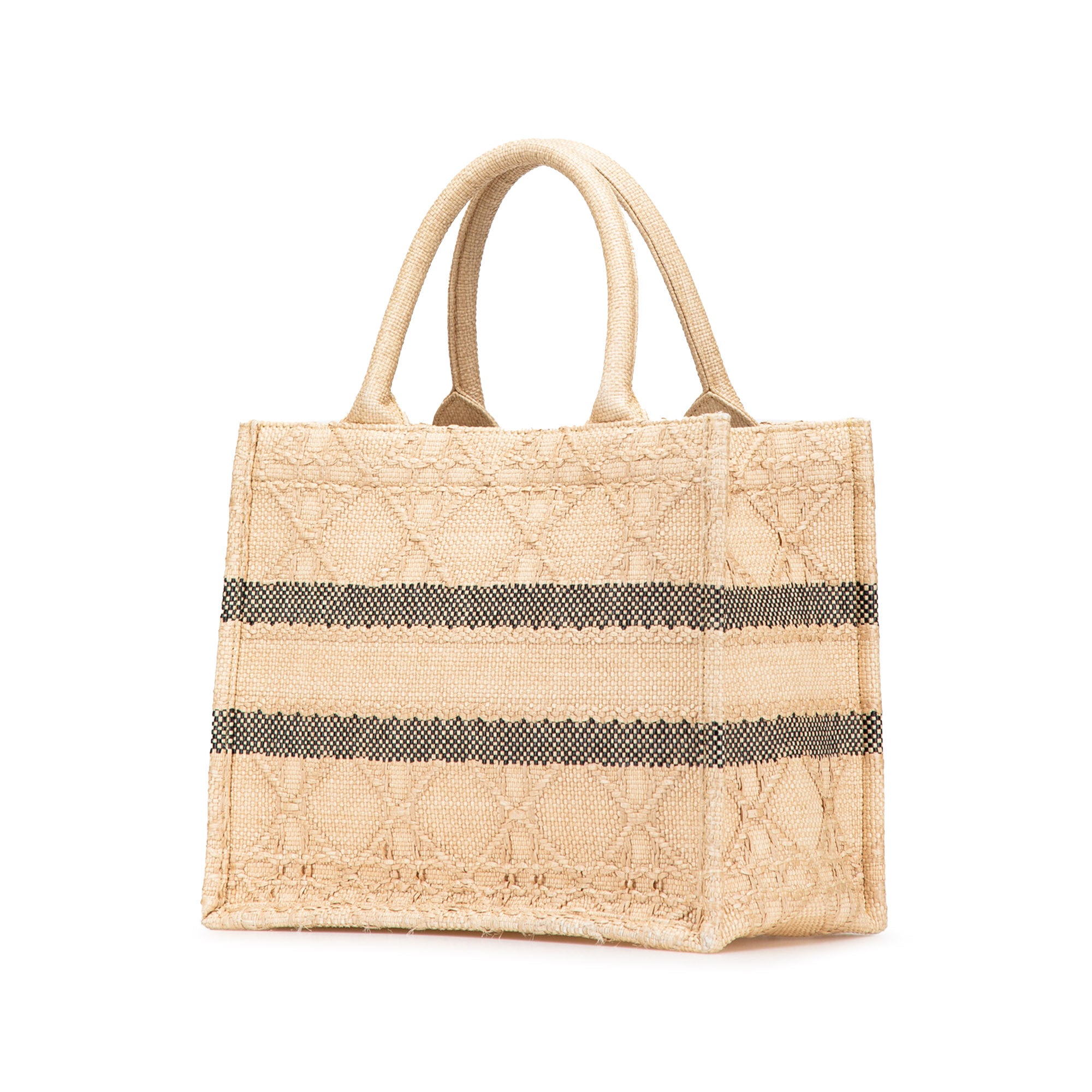 Small Raffia Cannage Book Tote