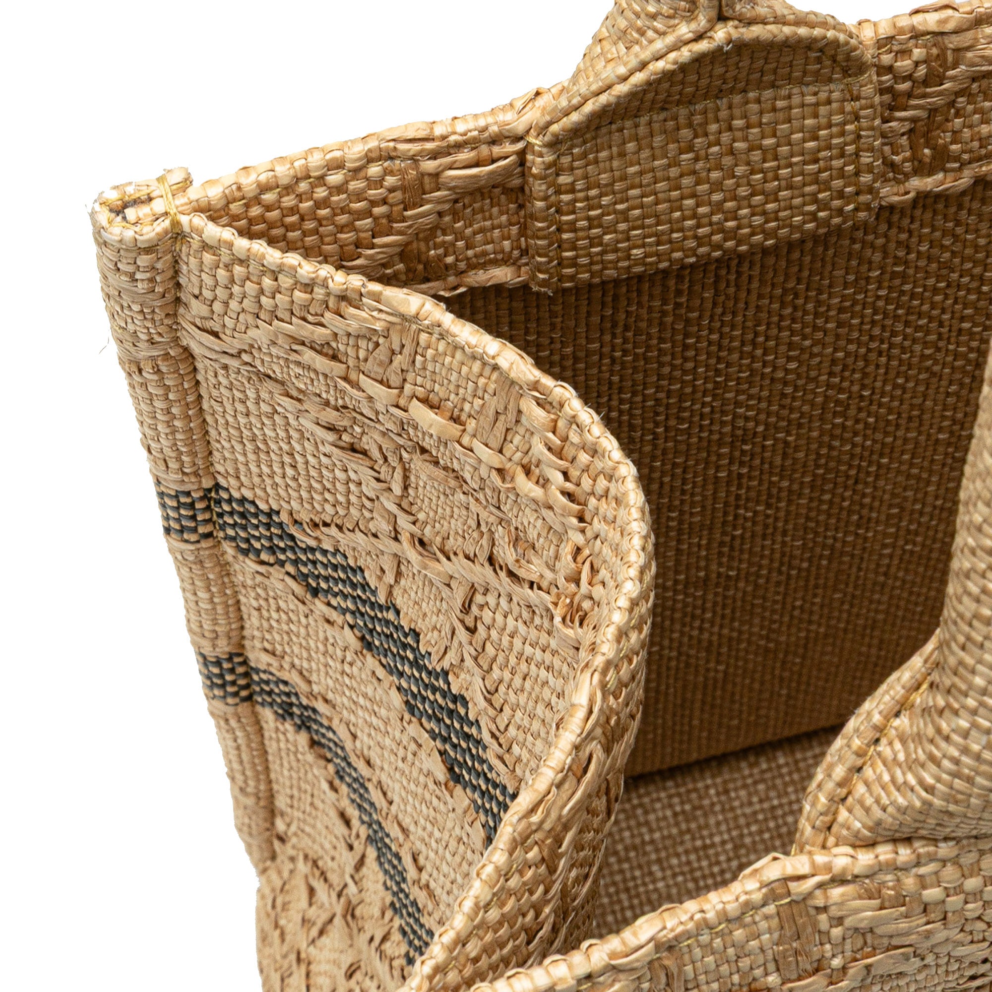 Small Raffia Cannage Book Tote