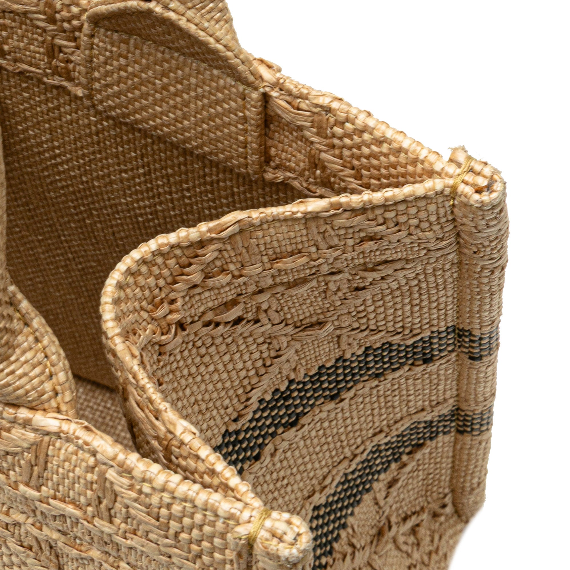 Small Raffia Cannage Book Tote