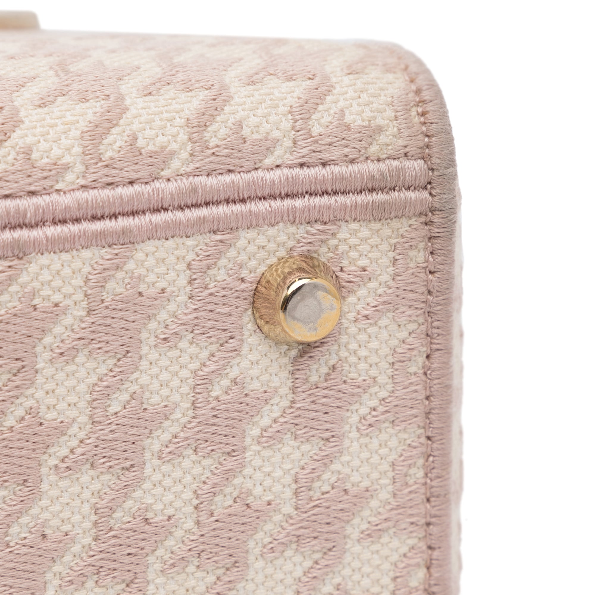 Medium Embroidered Canvas Houndstooth Lady D Lite