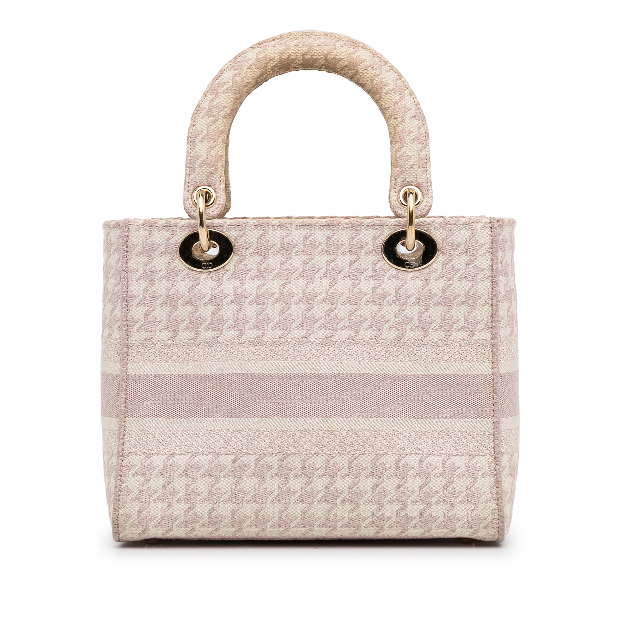 Medium Embroidered Canvas Houndstooth Lady D Lite
