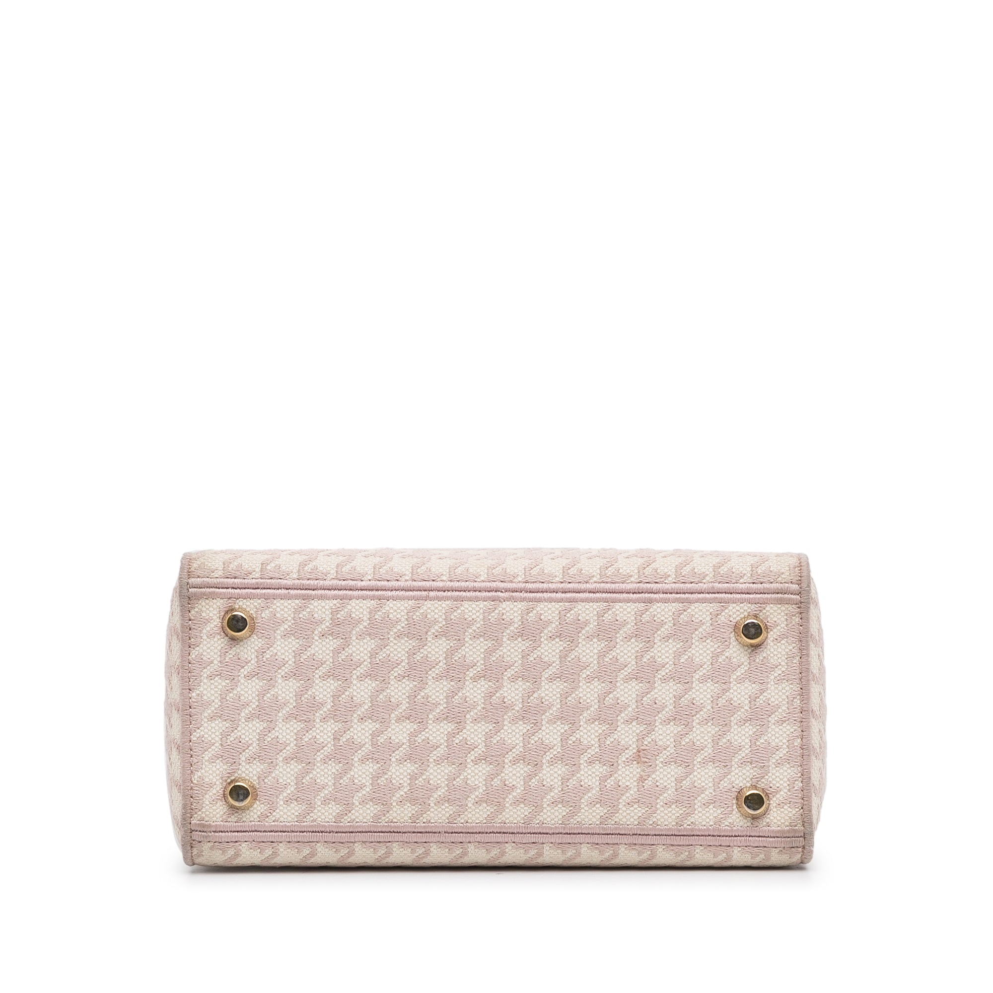 Medium Embroidered Canvas Houndstooth Lady D Lite