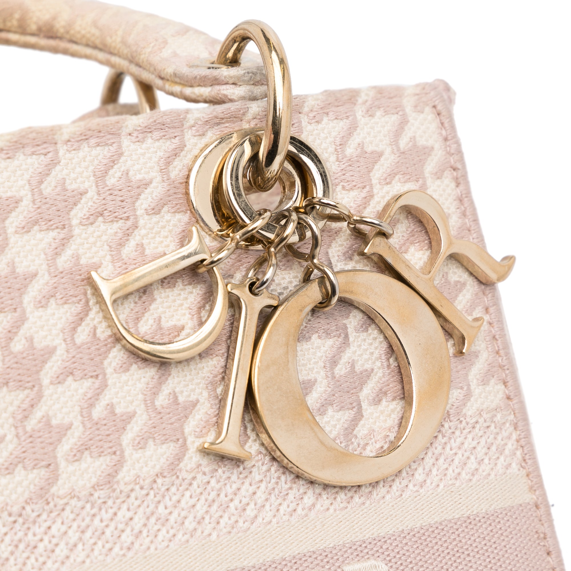 Dior Medium Embroidered Canvas Houndstooth Lady D Lite