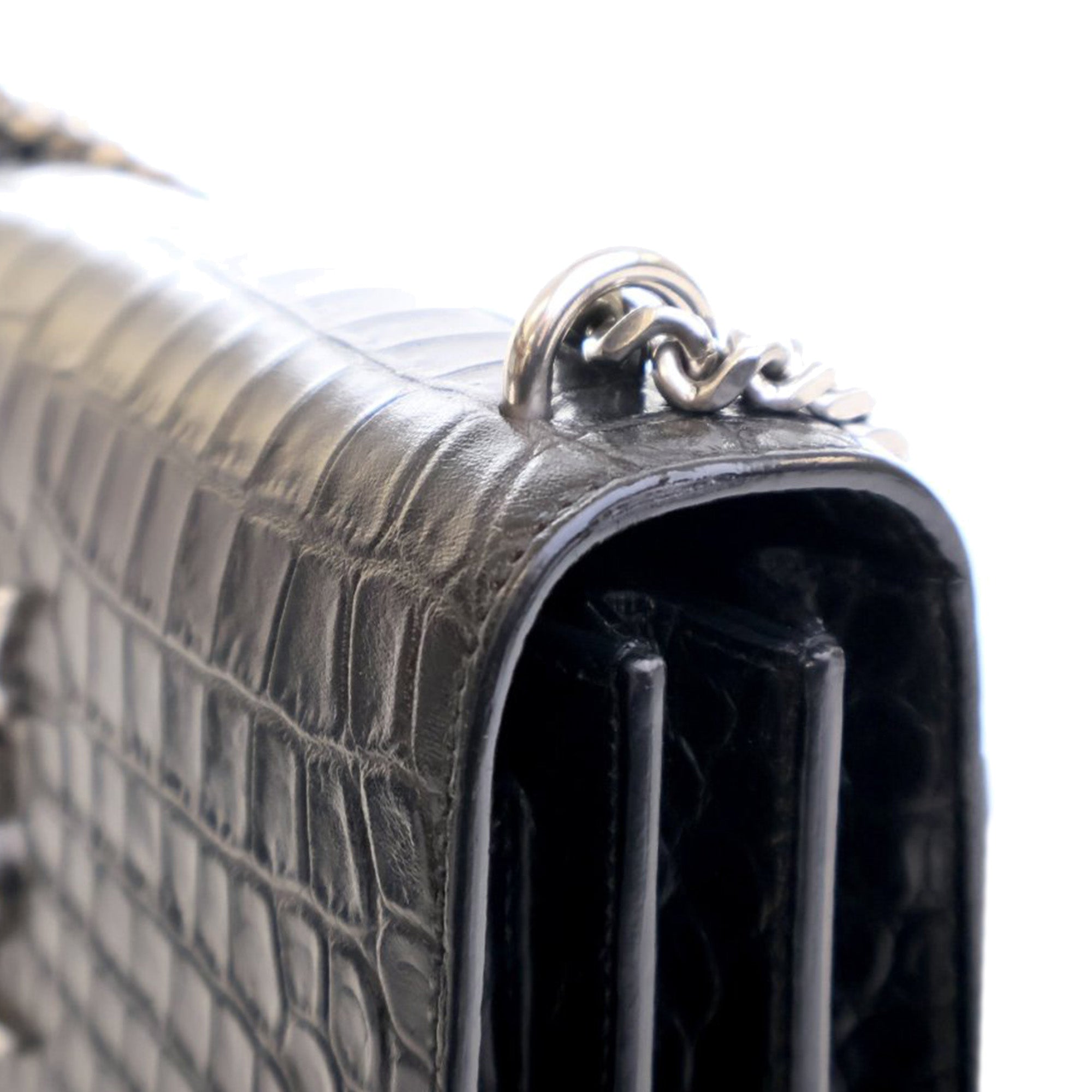 Medium Croc Embossed Calfskin Sunset Flap Crossbody