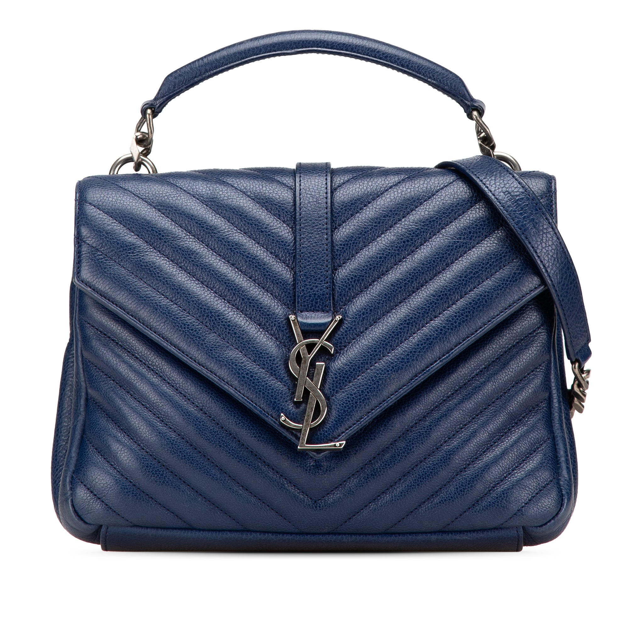 Medium Quilted Chevron Sheepskin College Satchel