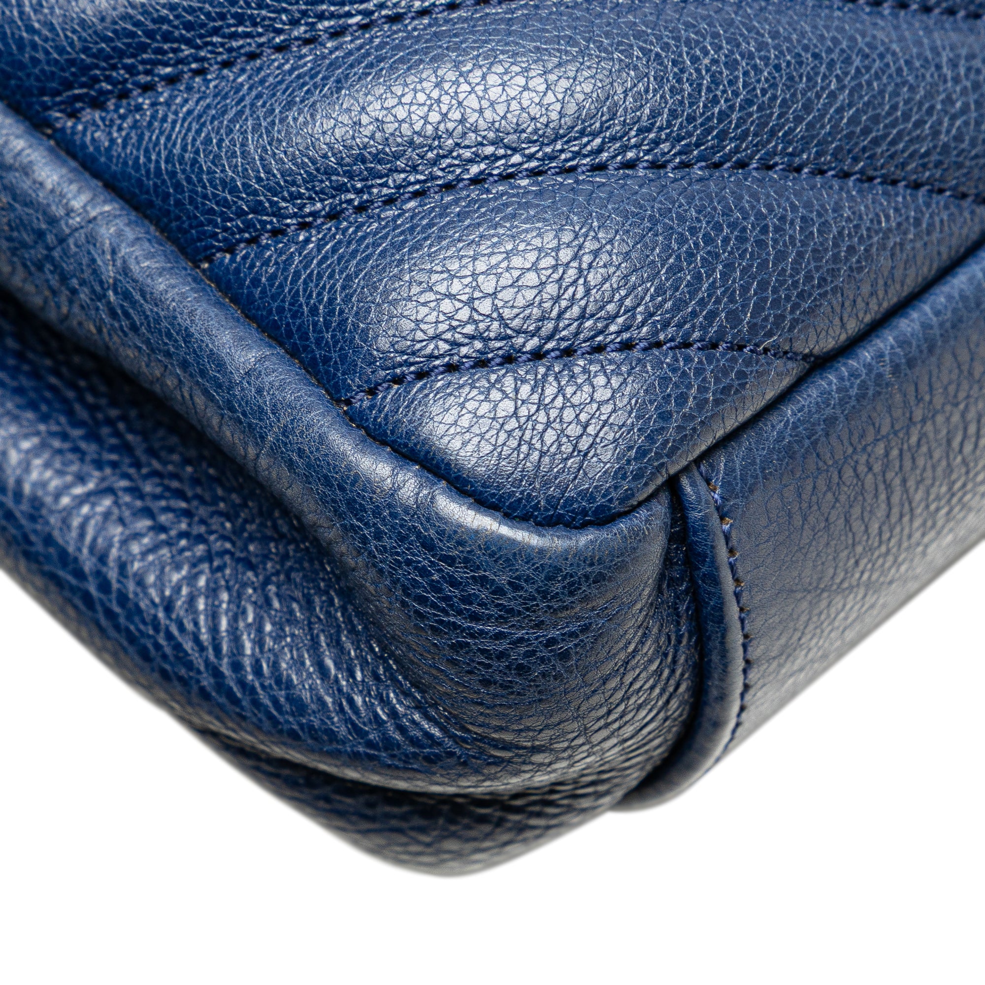 Medium Quilted Chevron Sheepskin College Satchel