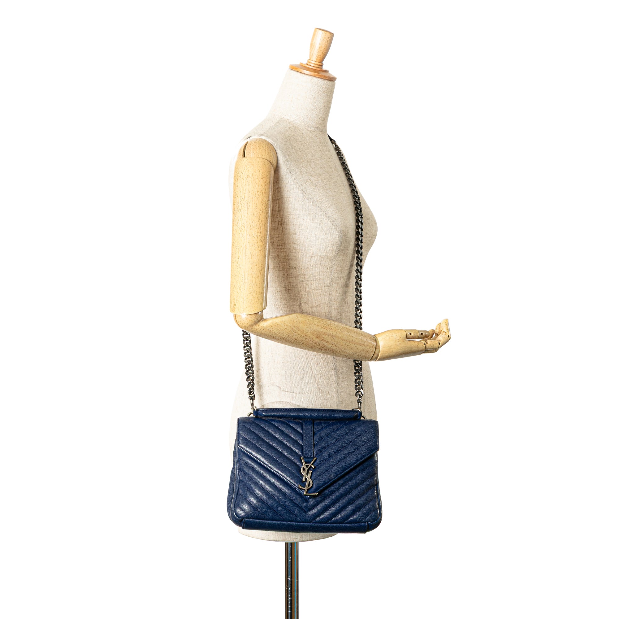 Medium Quilted Chevron Sheepskin College Satchel