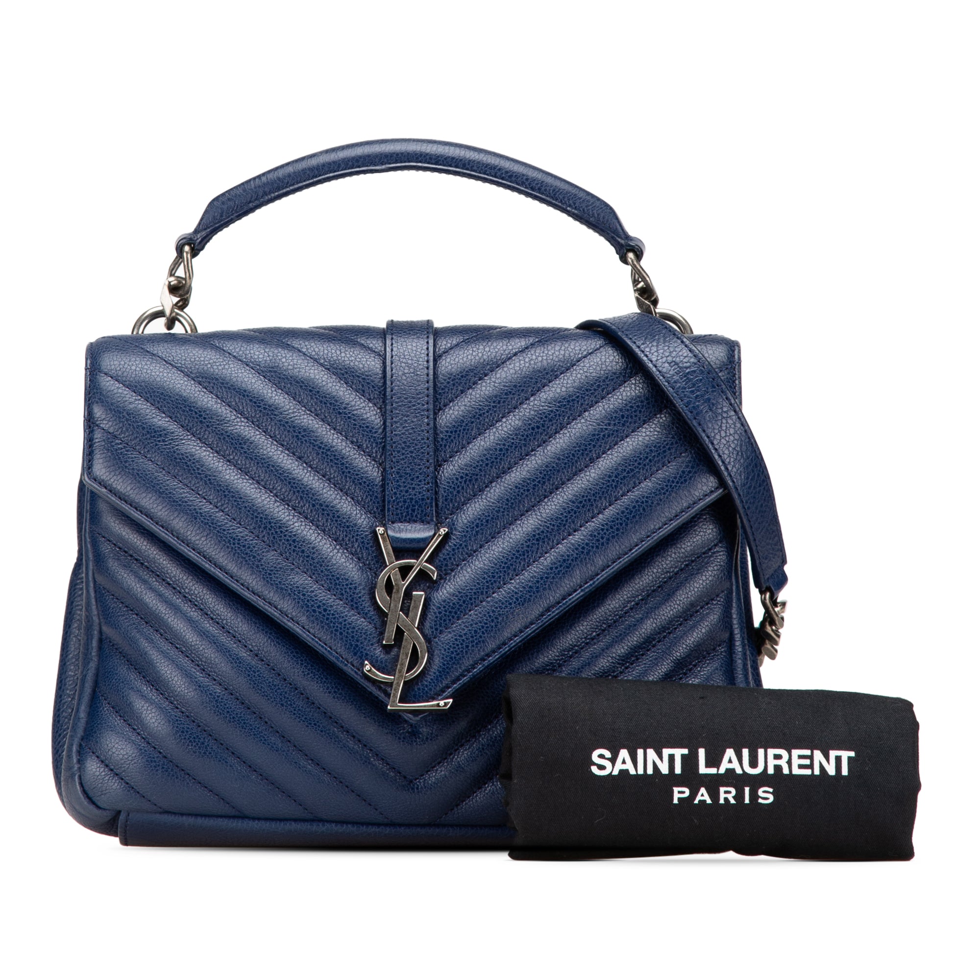 Medium Quilted Chevron Sheepskin College Satchel