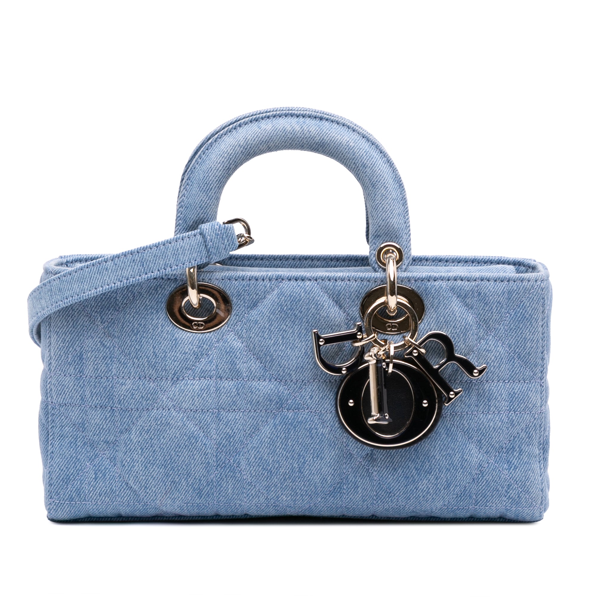 Medium Denim Macrocannage Lady D Joy Satchel