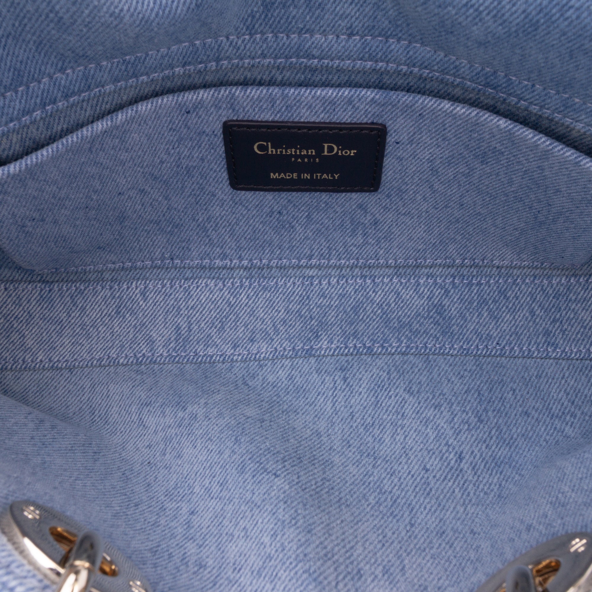 Dior Medium Denim Macrocannage Lady D Joy Satchel