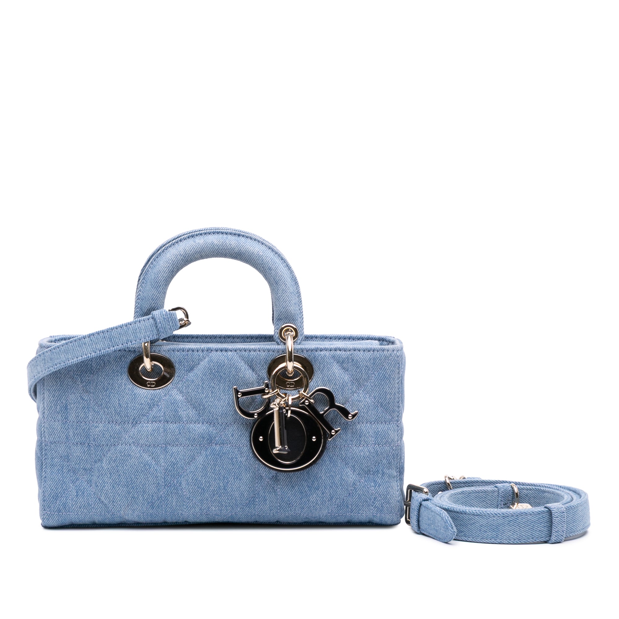 Dior Medium Denim Macrocannage Lady D Joy Satchel