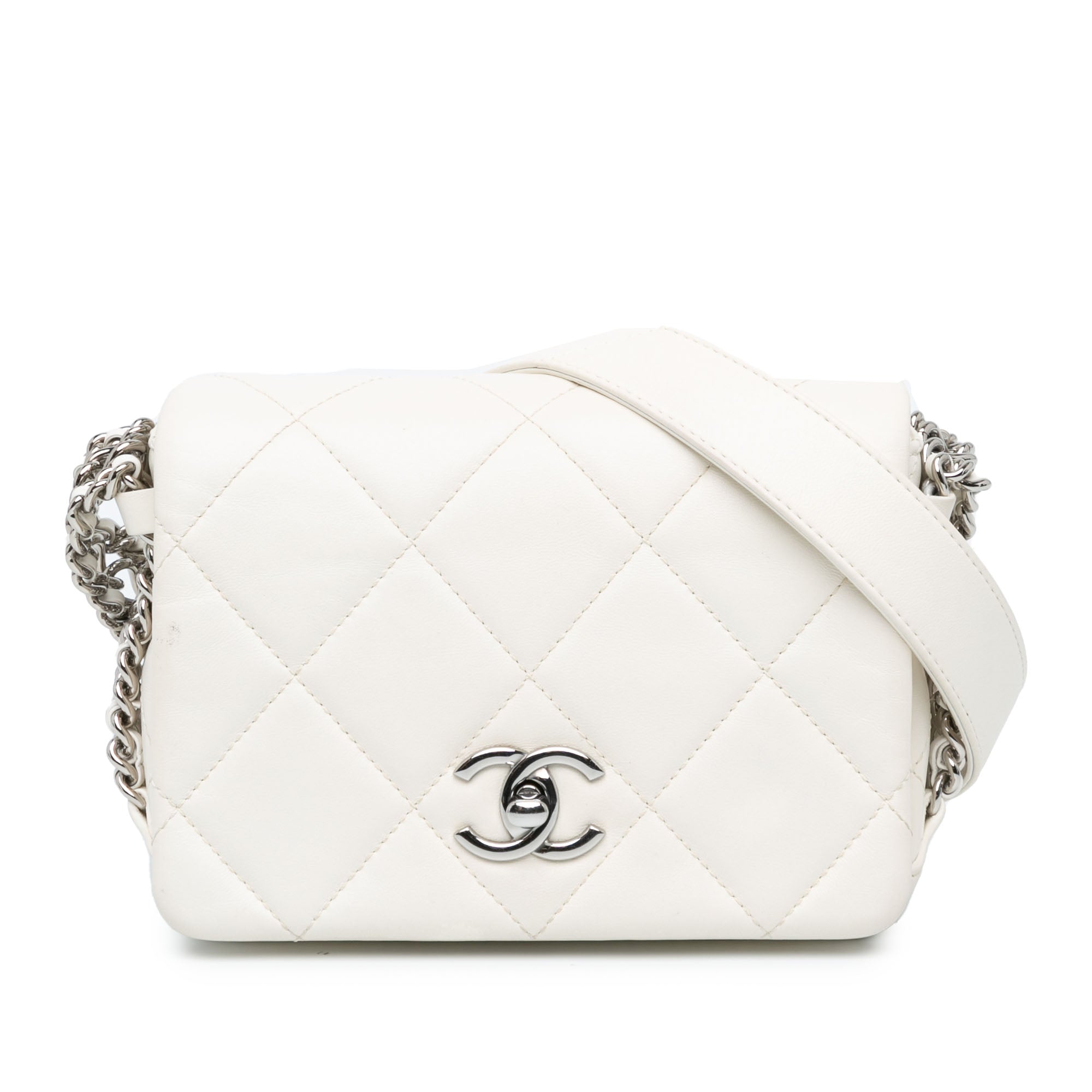 Chanel Mini Quilted Lambskin Chain Rows Flap