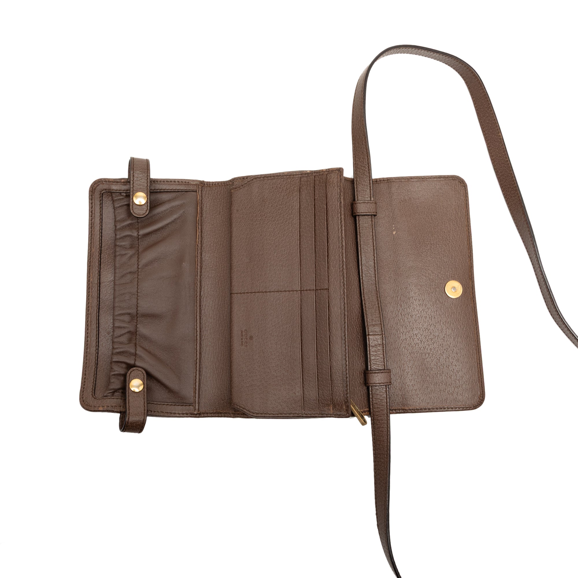 Gucci GG Supreme Web Ophidia Trifold Wallet on Strap