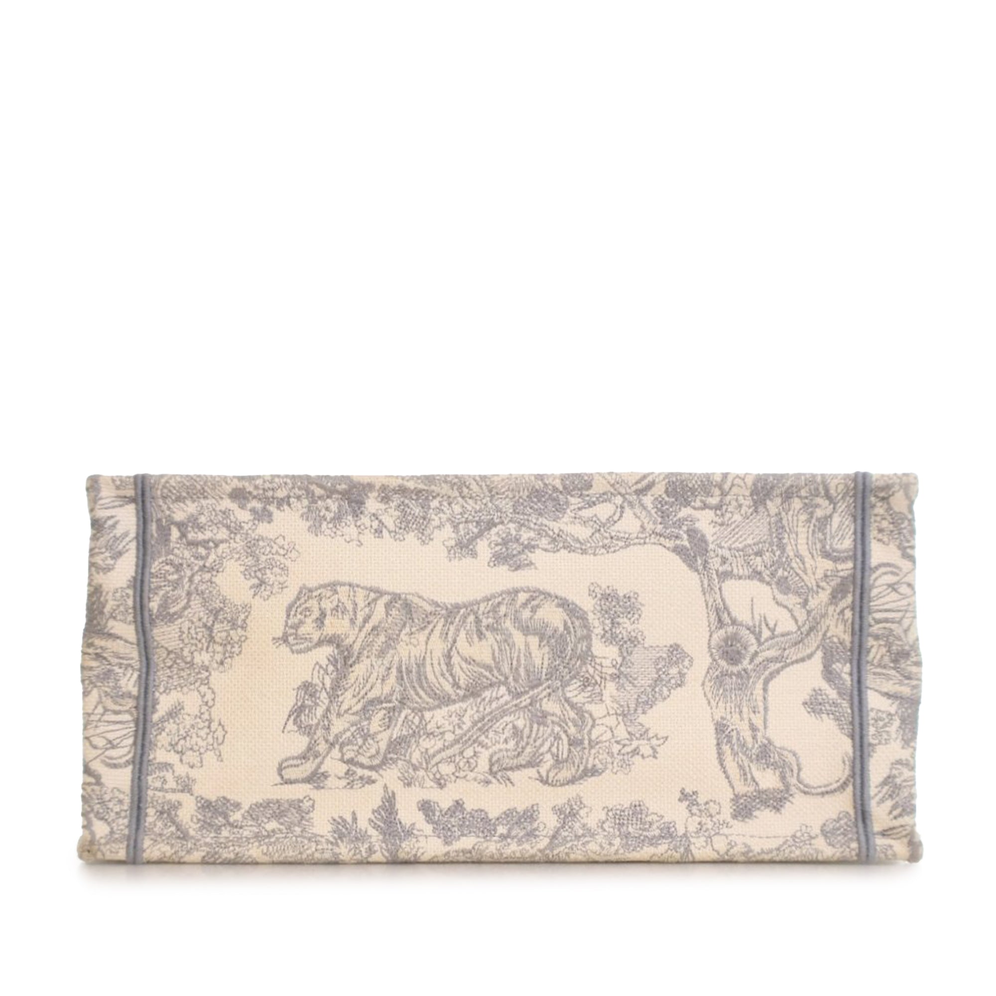 Medium Toile de Jouy Reverse Embroidered Canvas Book Tote