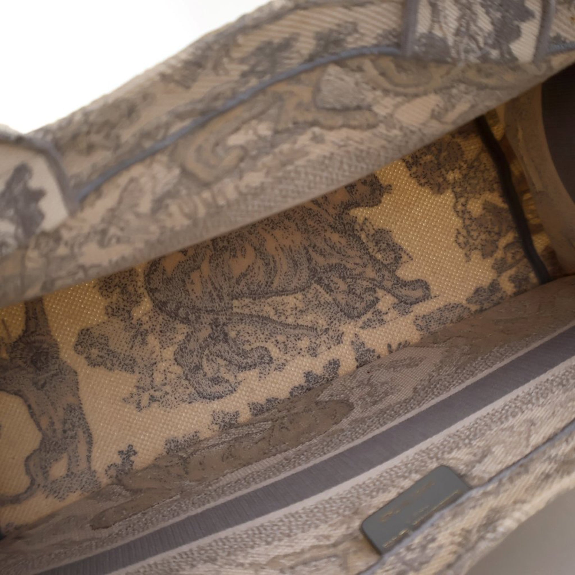 Medium Toile de Jouy Reverse Embroidered Canvas Book Tote